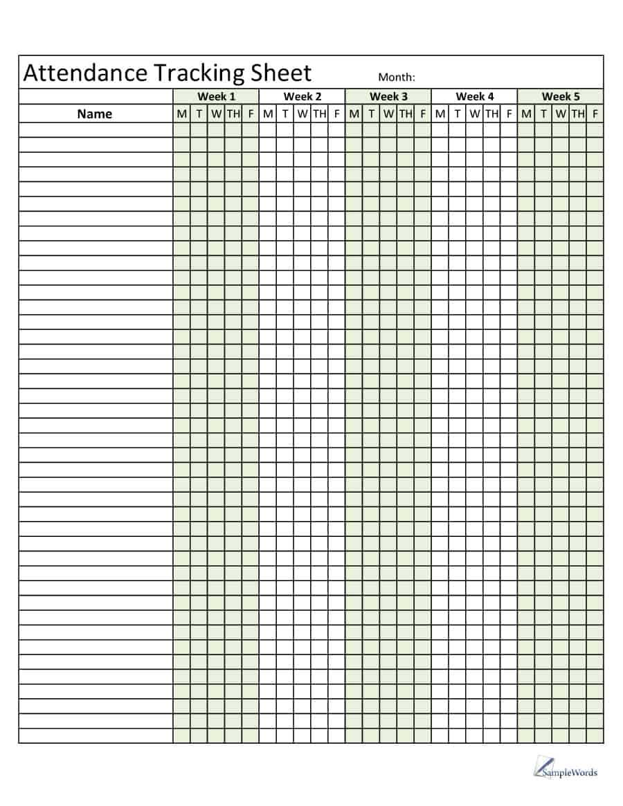 001 Template Ideas Employee Monthly Attendance Record Excel