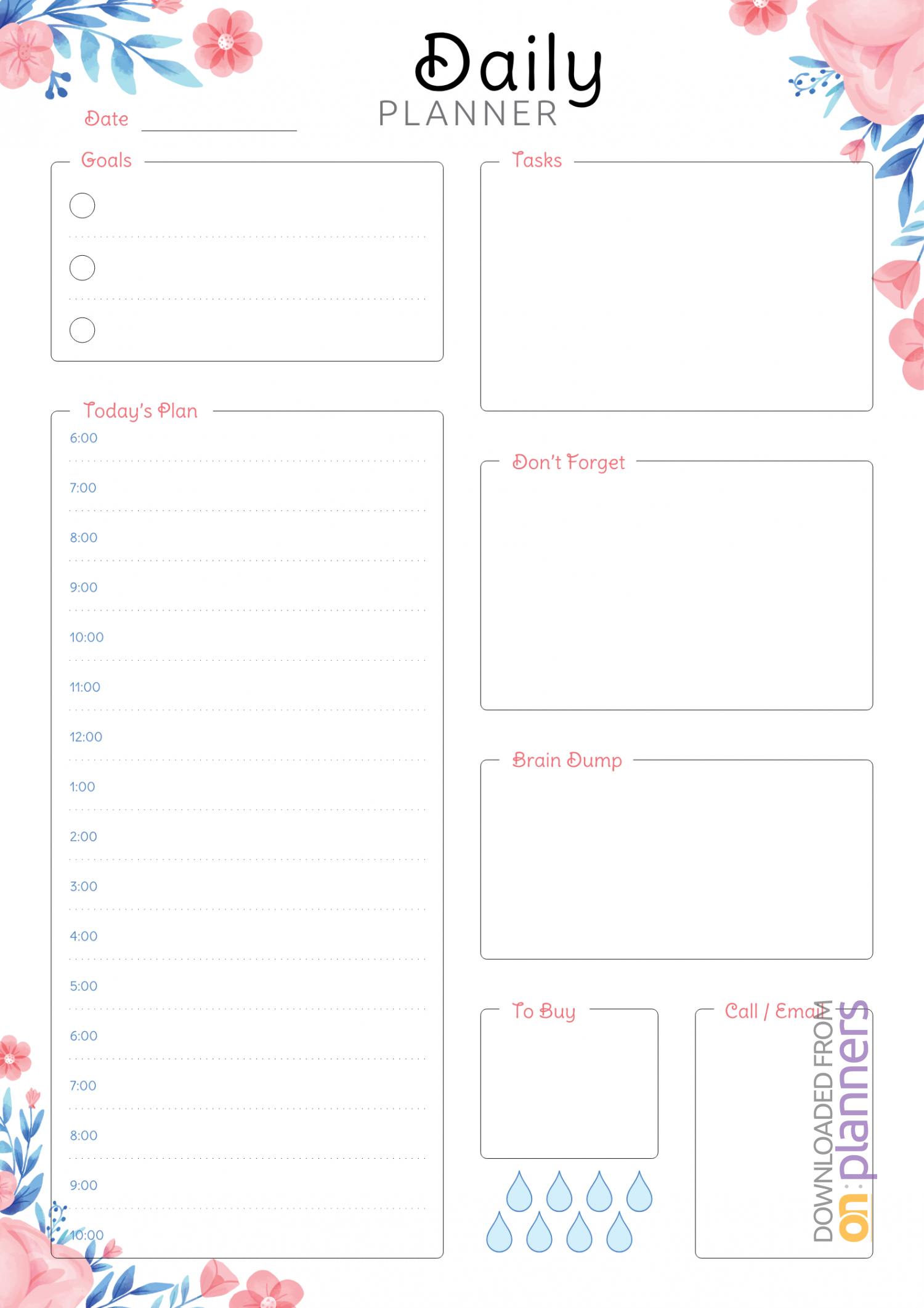 019 Printable Daily Planner Templates Bundle Template 8