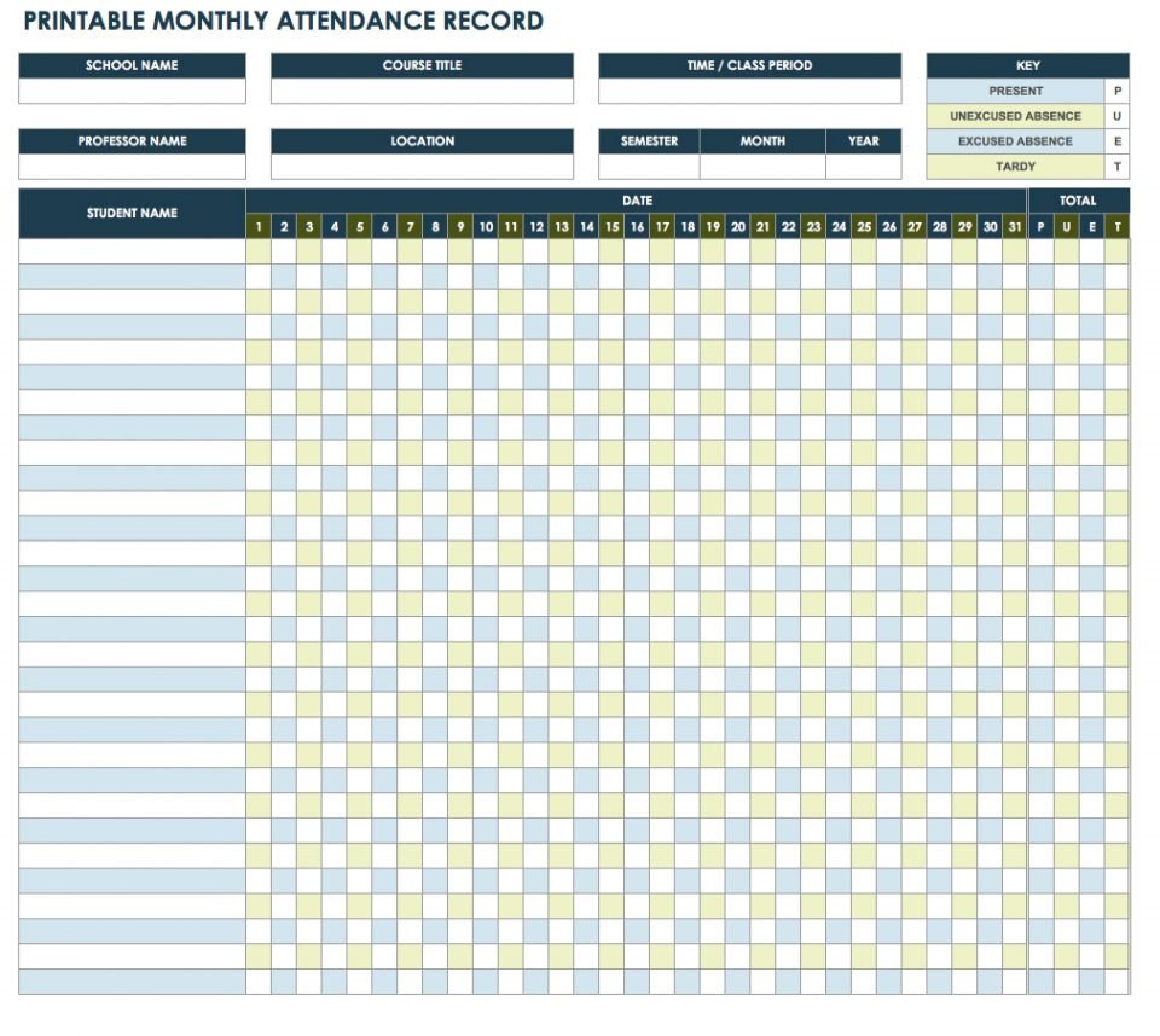 026 Employee Attendance Tracking Excel Template Tracker