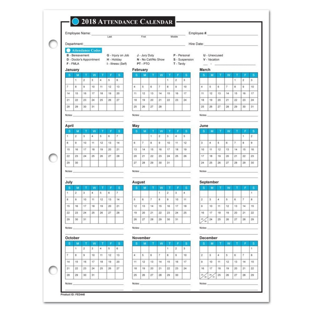 Get Employee Attendance Calendar 2020 Printable Calendar Printables 