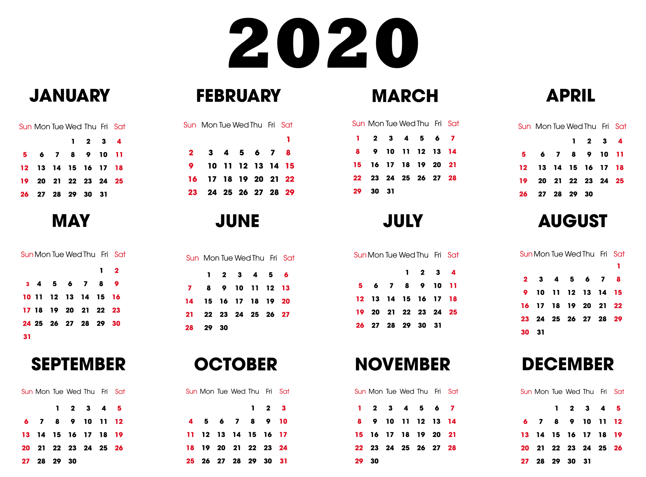 12 Month Calendar 2020 Edition Wall Calendar | 12 Month