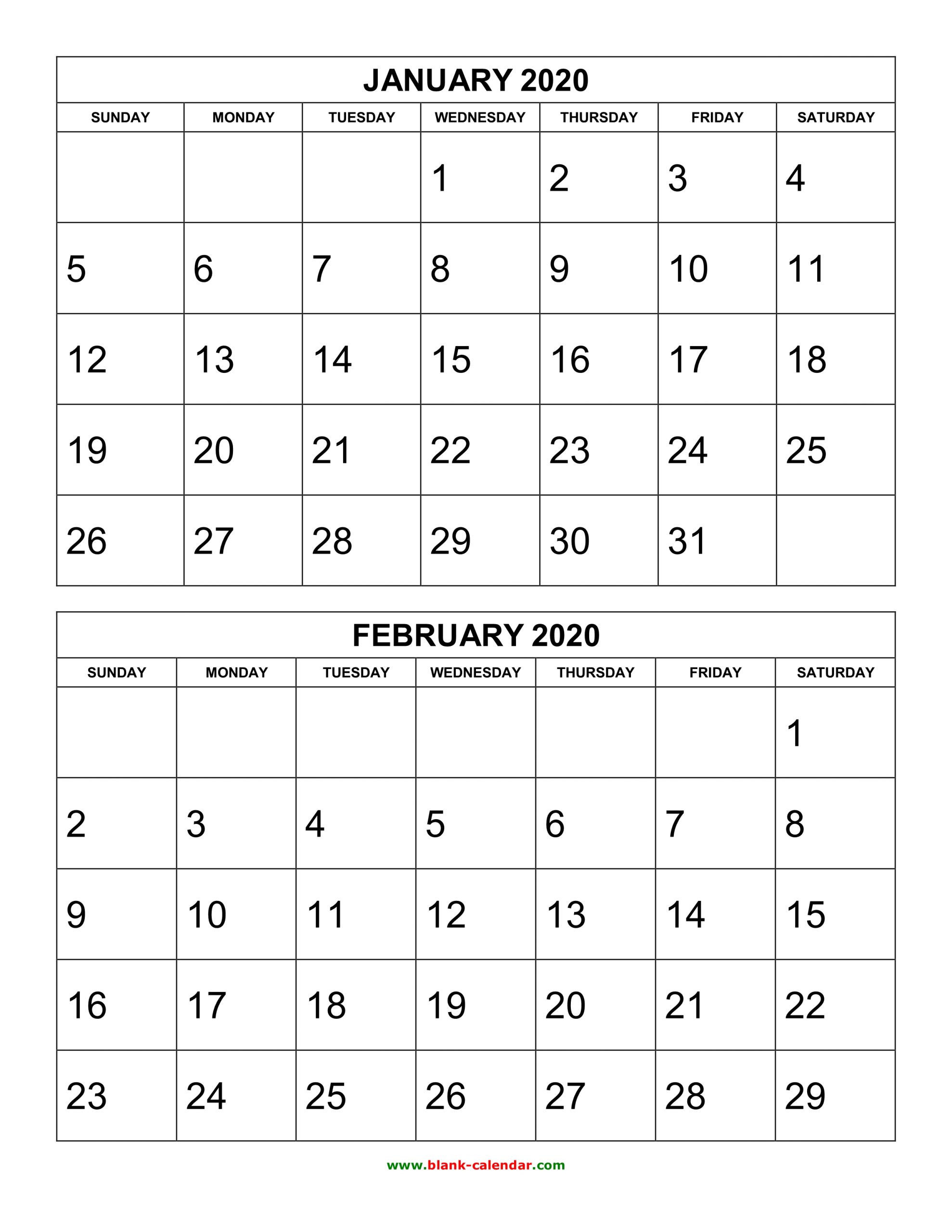2020 Blank Calendar Pages - Togo.wpart.co