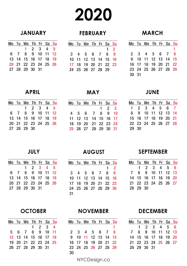 2020 Calendar Printable Free, Calendar With Us Holidays