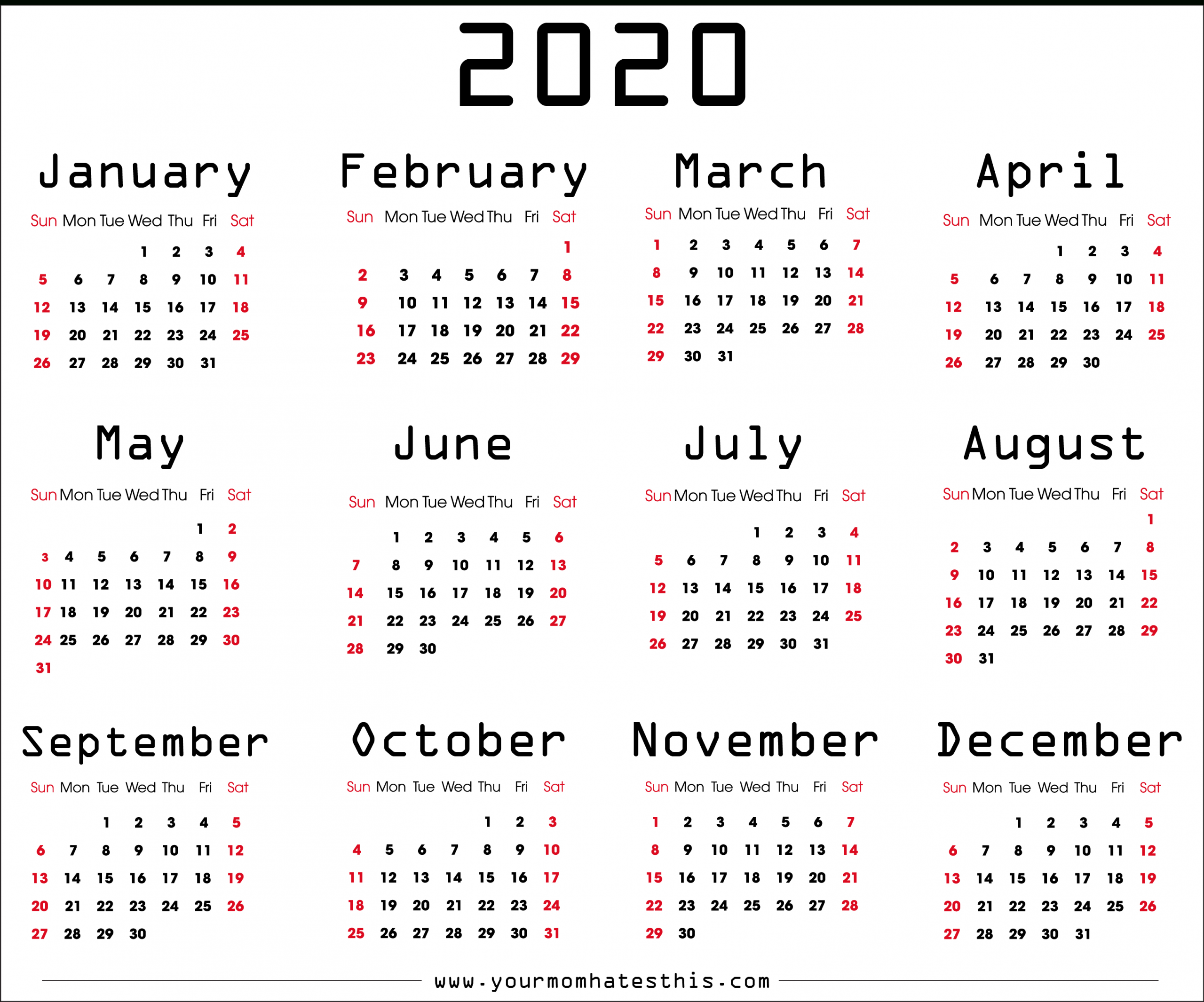 2020 Calendar Xls | Calendar Template Printable