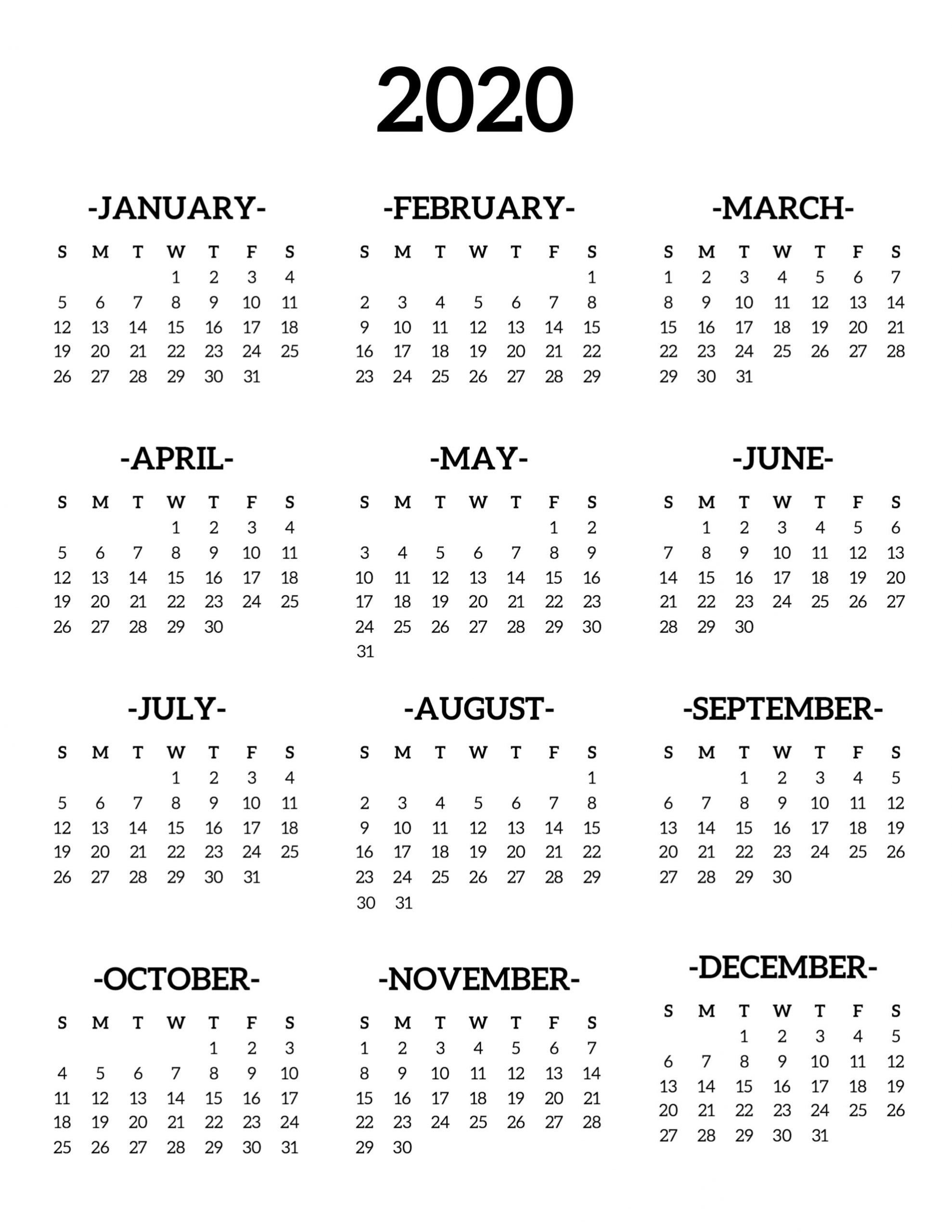 2020 Calendar Year At A Glance - Wpa.wpart.co