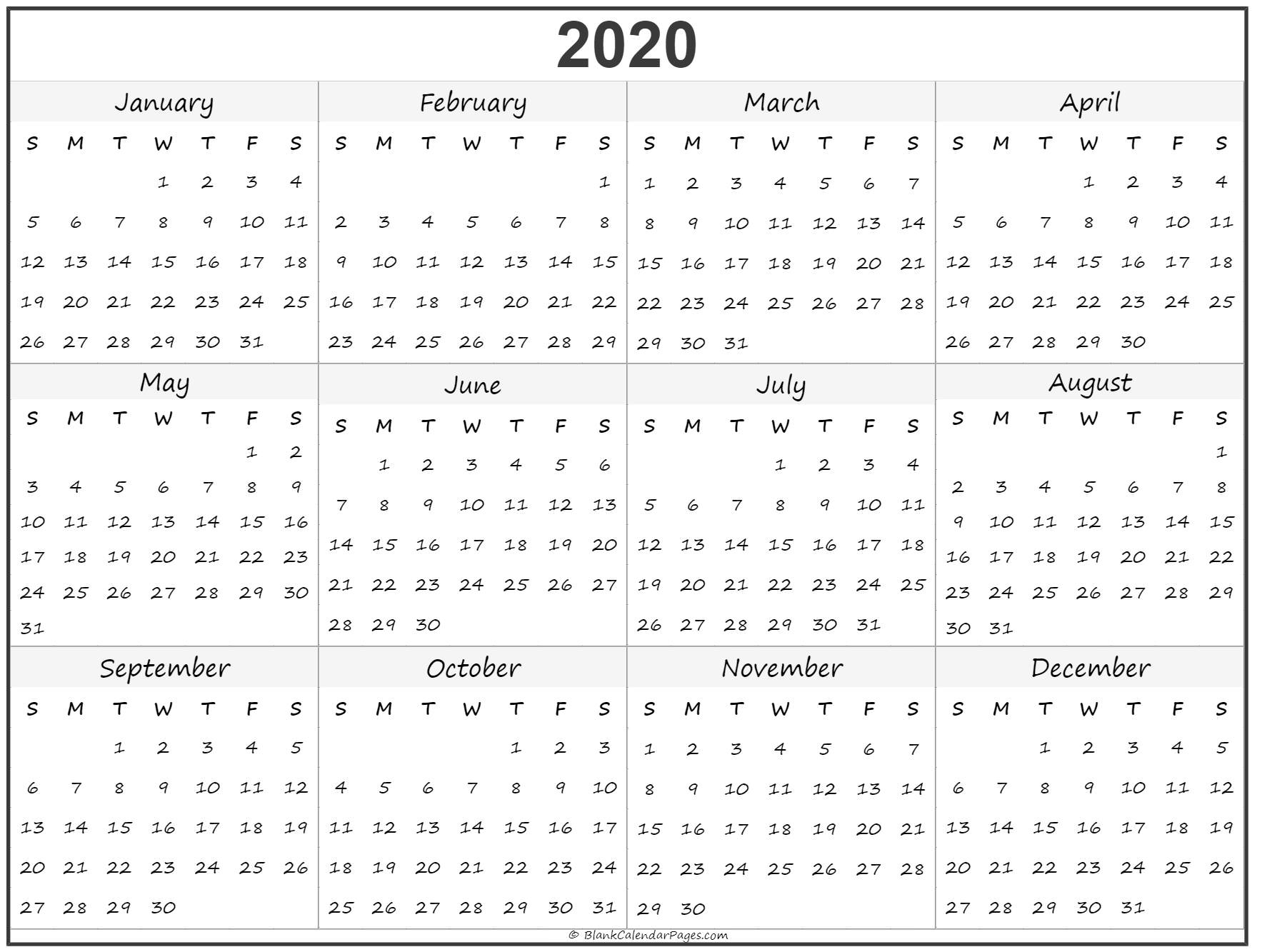 2020 Calendar Yearly - Togo.wpart.co