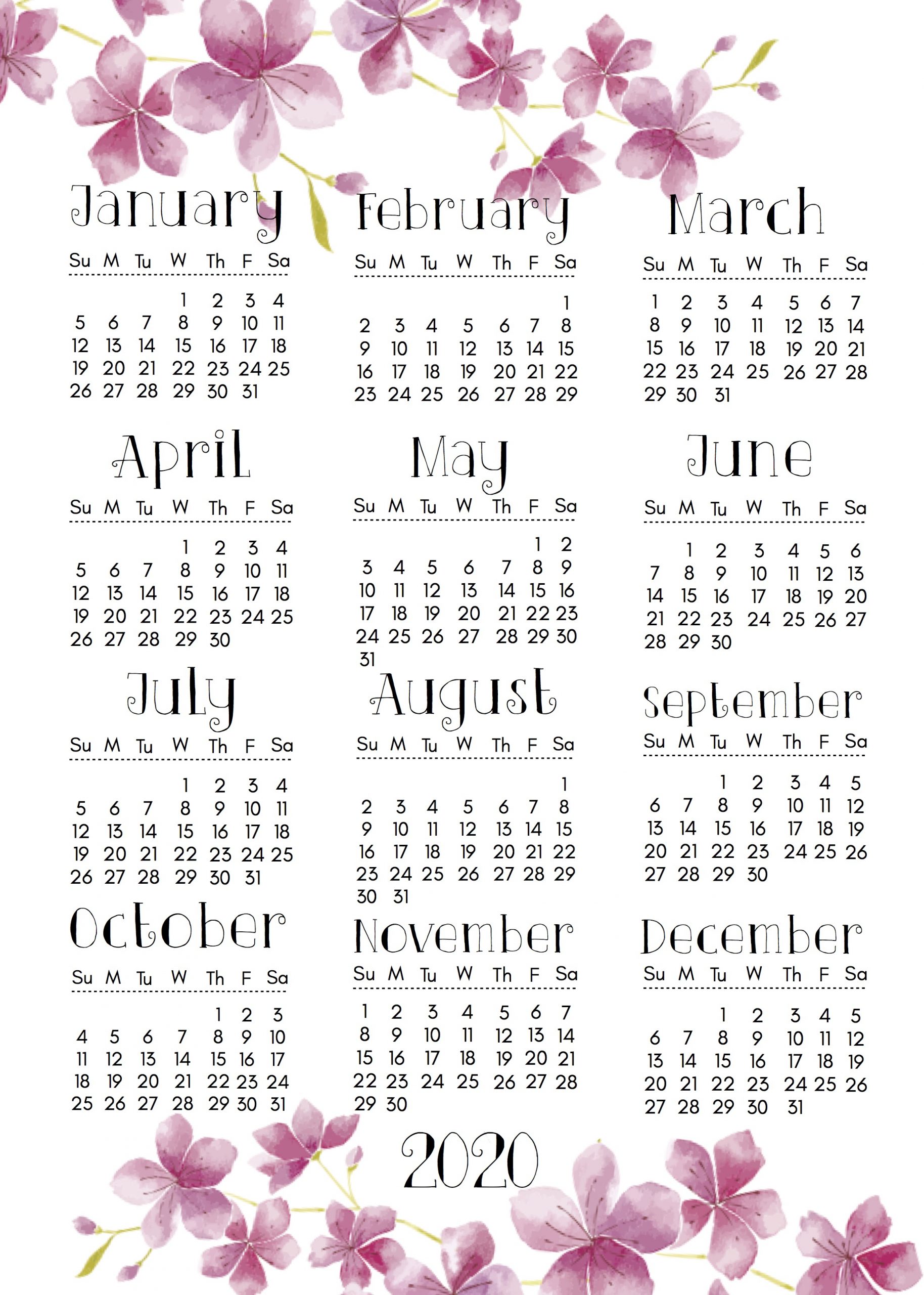 Collect Free Printable Calendar 20202022 Calendar