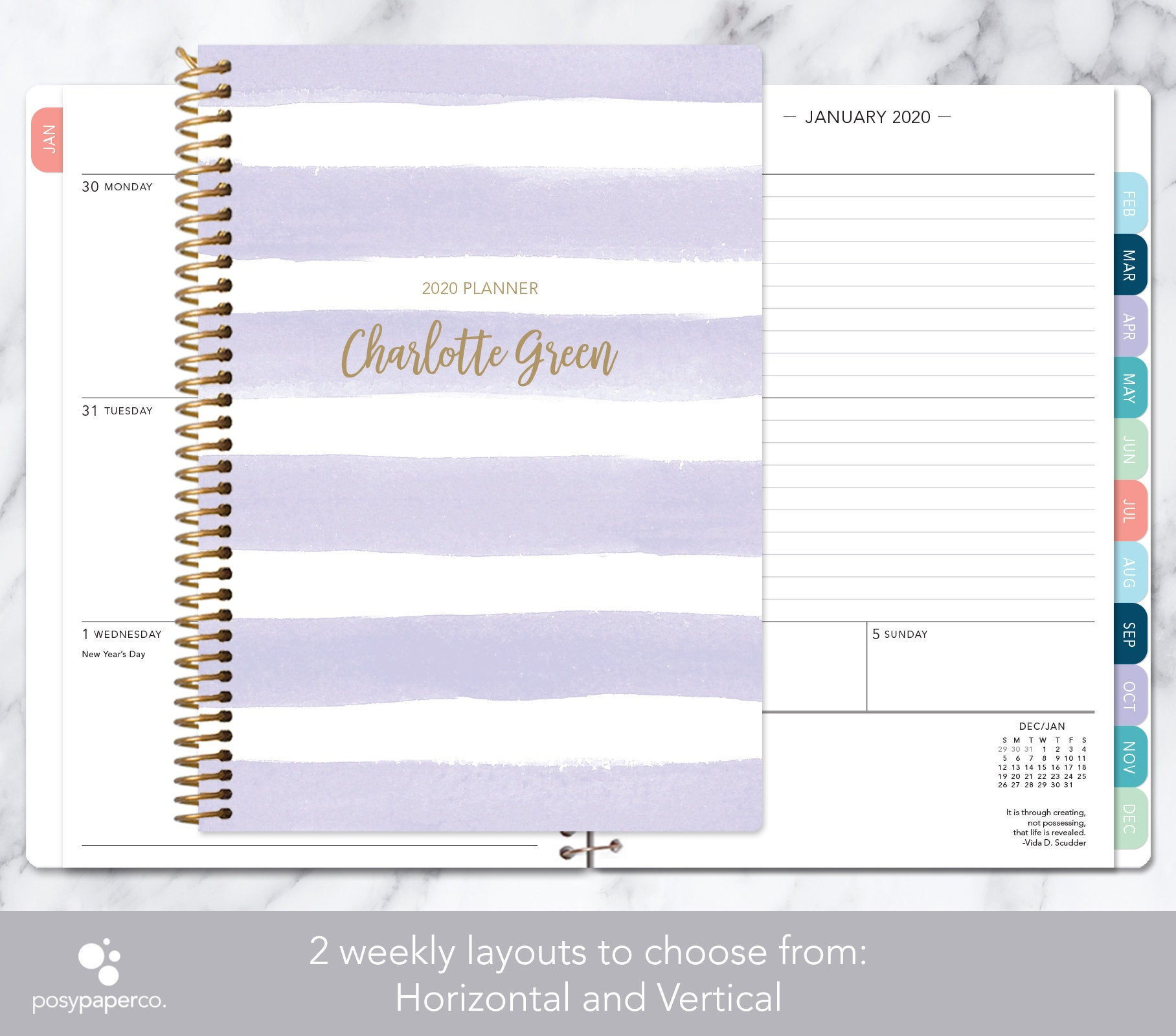 2020 Weekly Planner | 2020 2021 Calendar | Add Monthly Tabs