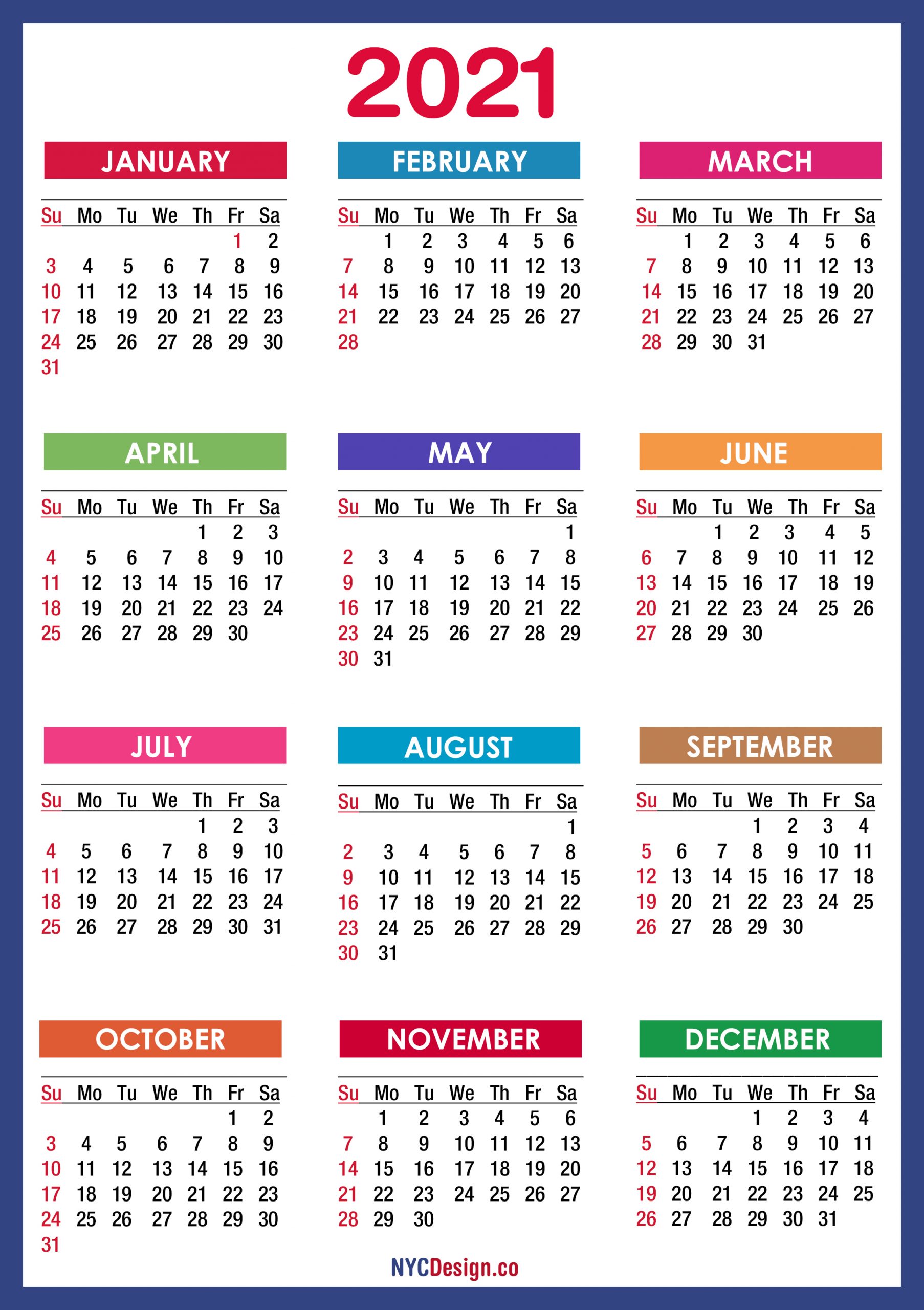 Take 2021 Printable Calendar Free | Calendar Printables ...