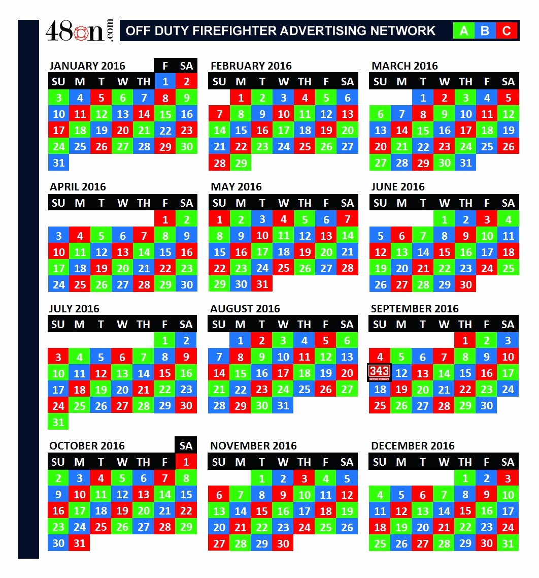 Firefighter Schedule Calendar 2025