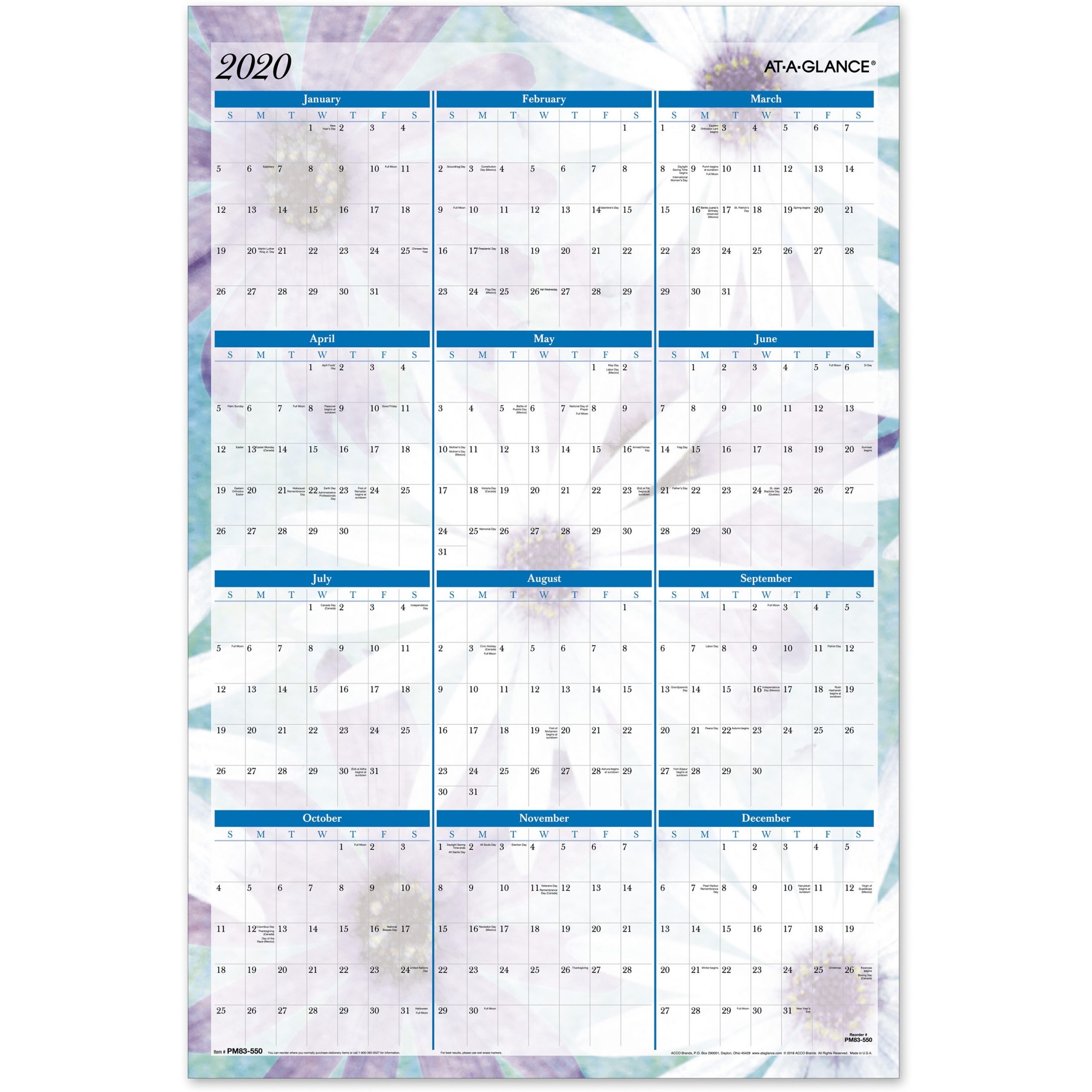 At-A-Glance Dreams Erasable Wall Planner - Yes - Monthly