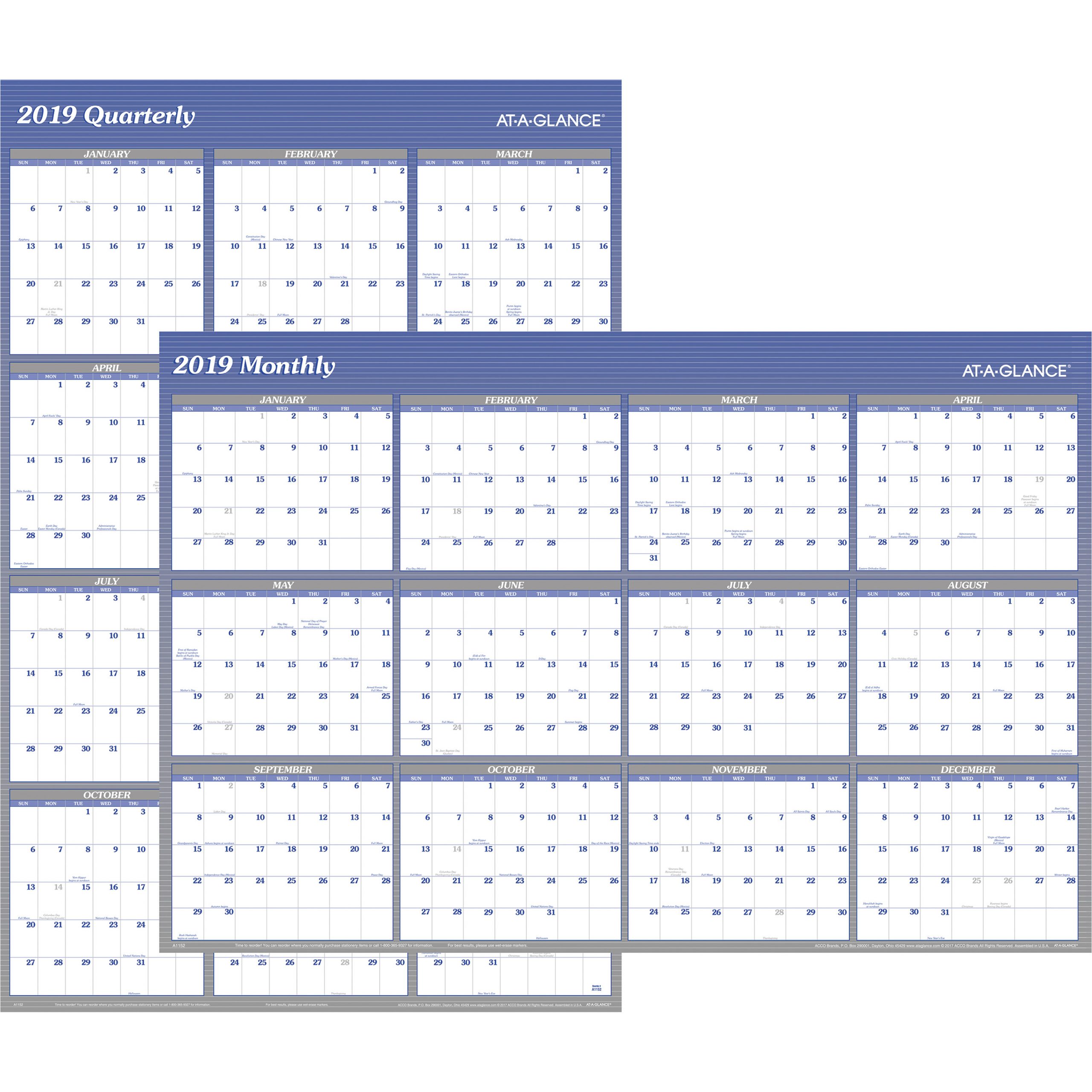 At-A-Glance Erasable/reversible Yearly Wall Planner