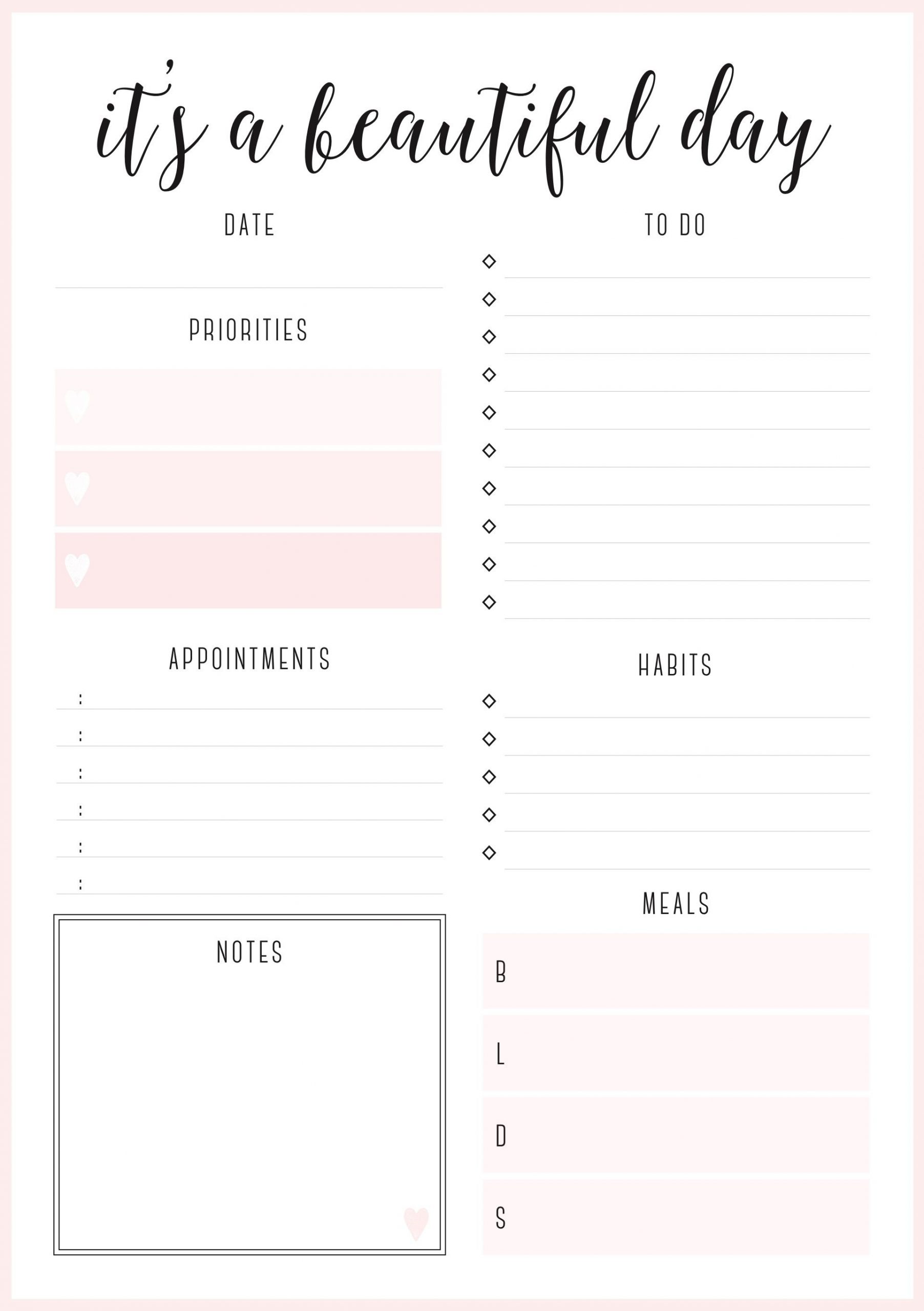 Beautiful Daily Planners - Free Printables | Daily Planner