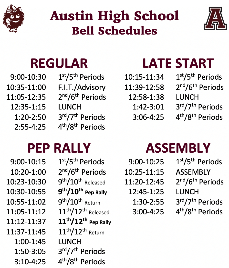 Bell Schedules - Austin High School