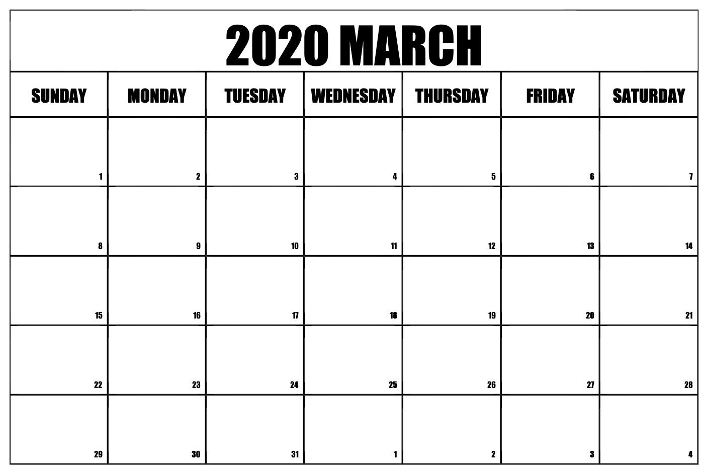 Blank March 2020 Calendar | November Calendar, Monthly