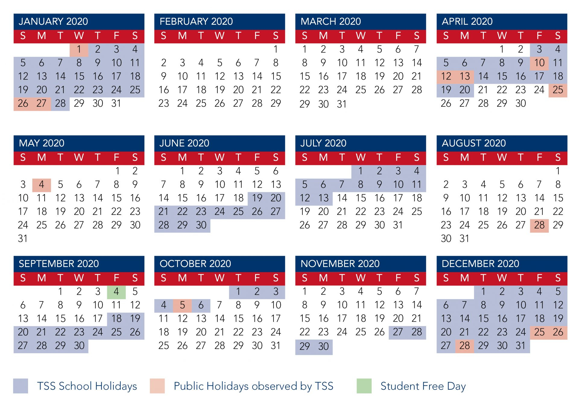 Calendar 2020 Qld School At Seimado