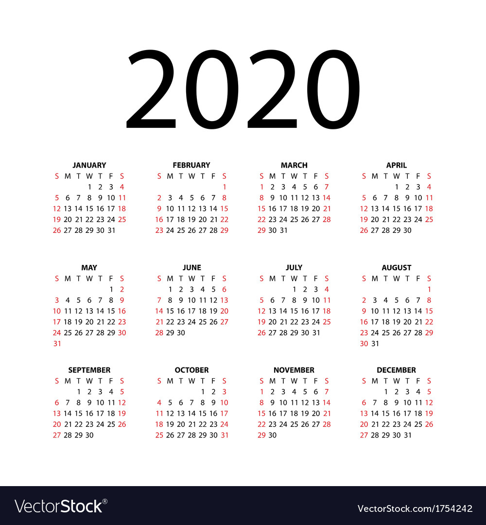 Calendar For 2020