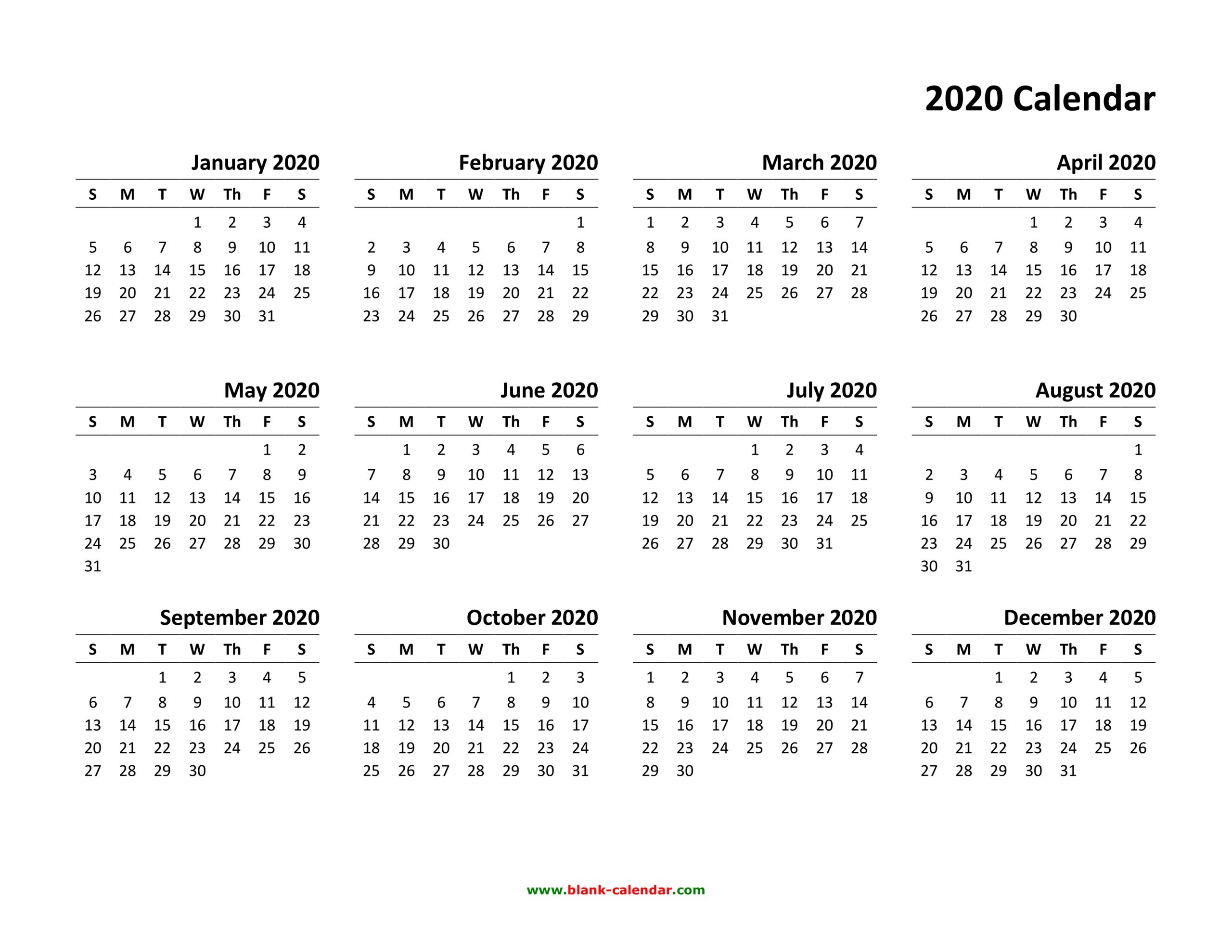 Calendar Pdf 2020 - Togo.wpart.co