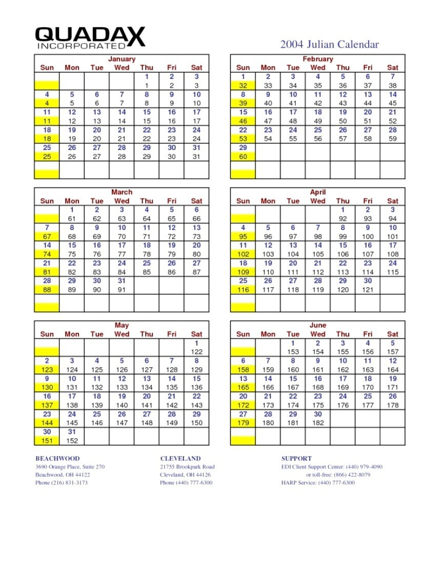 Calendar With Julian Dates For 2020 | Example Calendar Printable