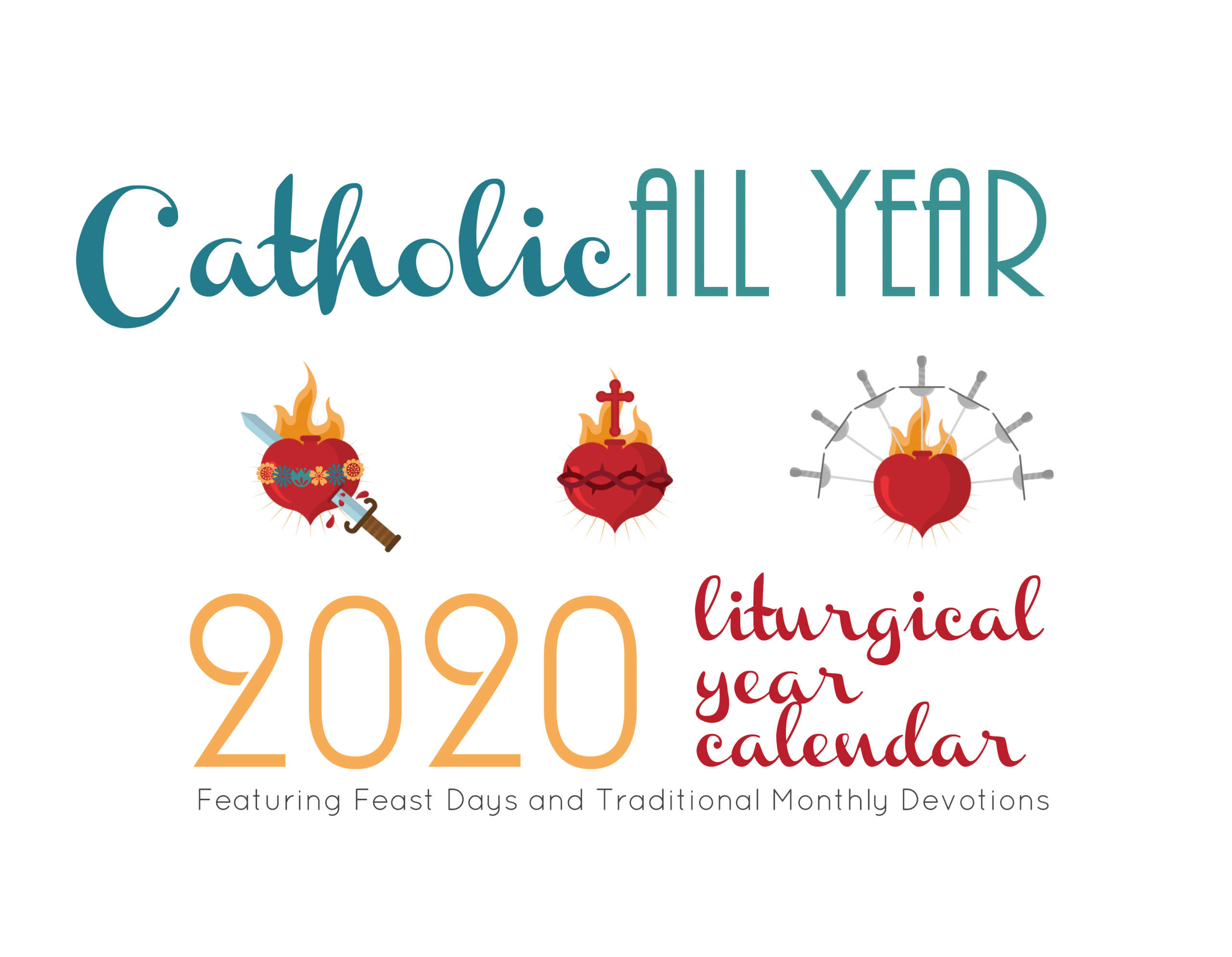 Catholic All Year 2020 Monthly Devotions Liturgical Year Calendar *digital  Download*