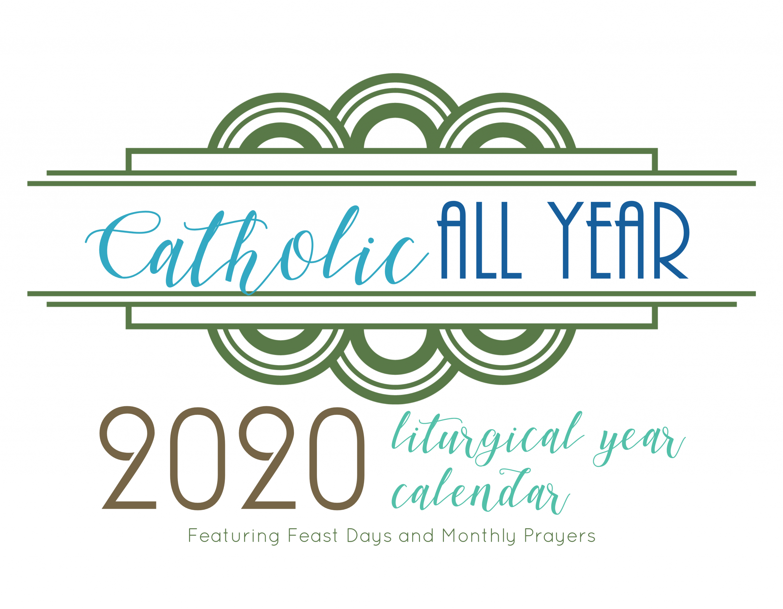 Catholic All Year 2020 Monthly Prayers Liturgical Year Calendar *digital  Download*