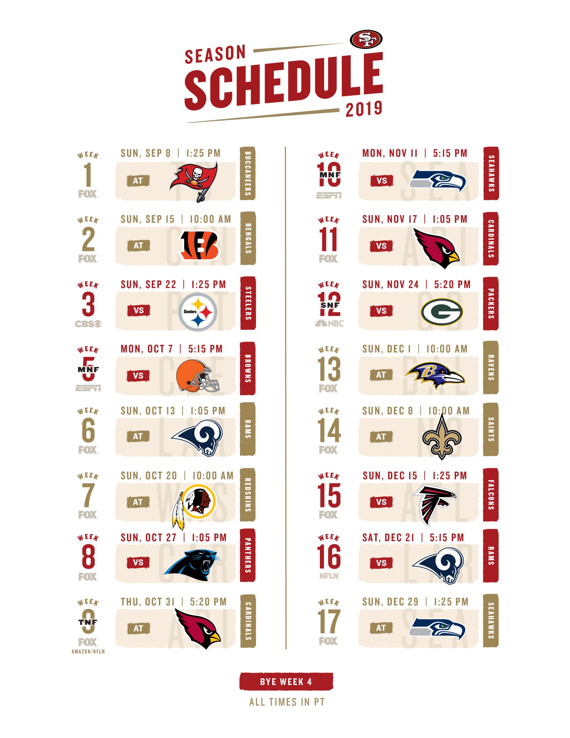 Weekly Nfl Schedule Printable Customize and Print