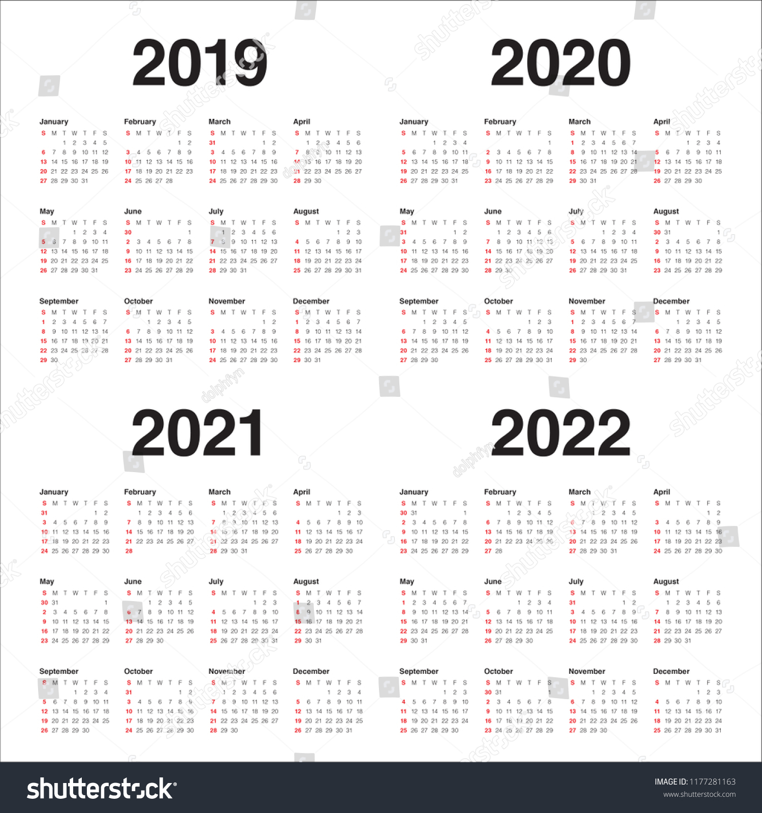 Collect Three Year Calendar 2020 2021 2022 | Calendar ...