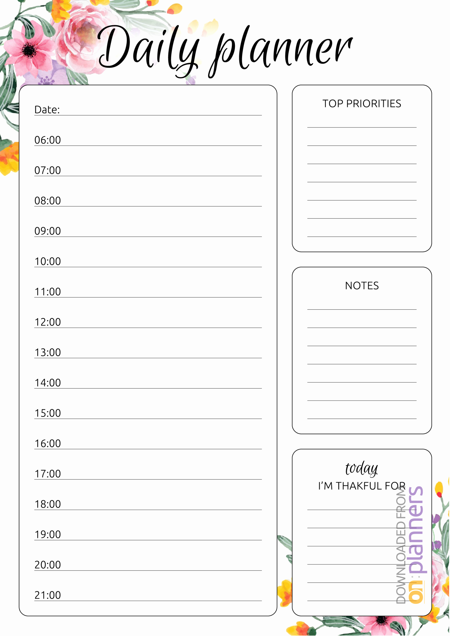 Daily Planner Template Printable Fresh Free Printable Blank