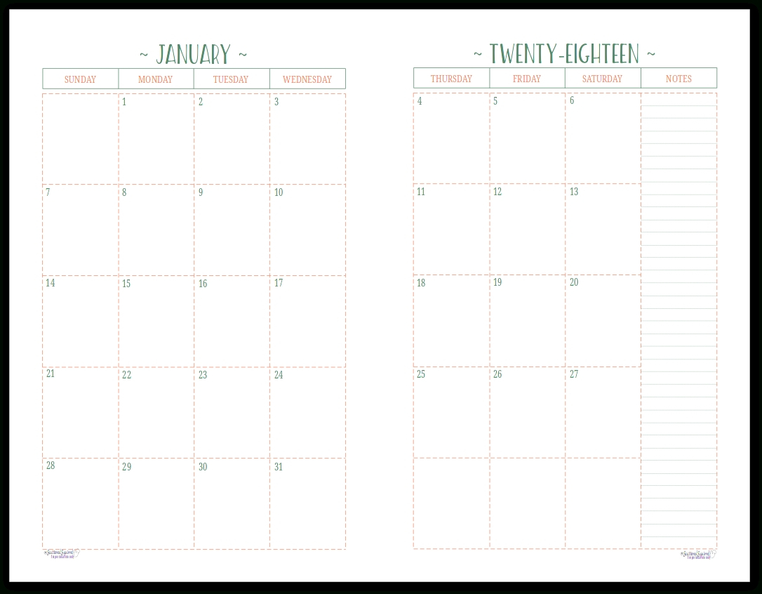 Dandy Printable Calendar Half Size : Mini Calendar Template