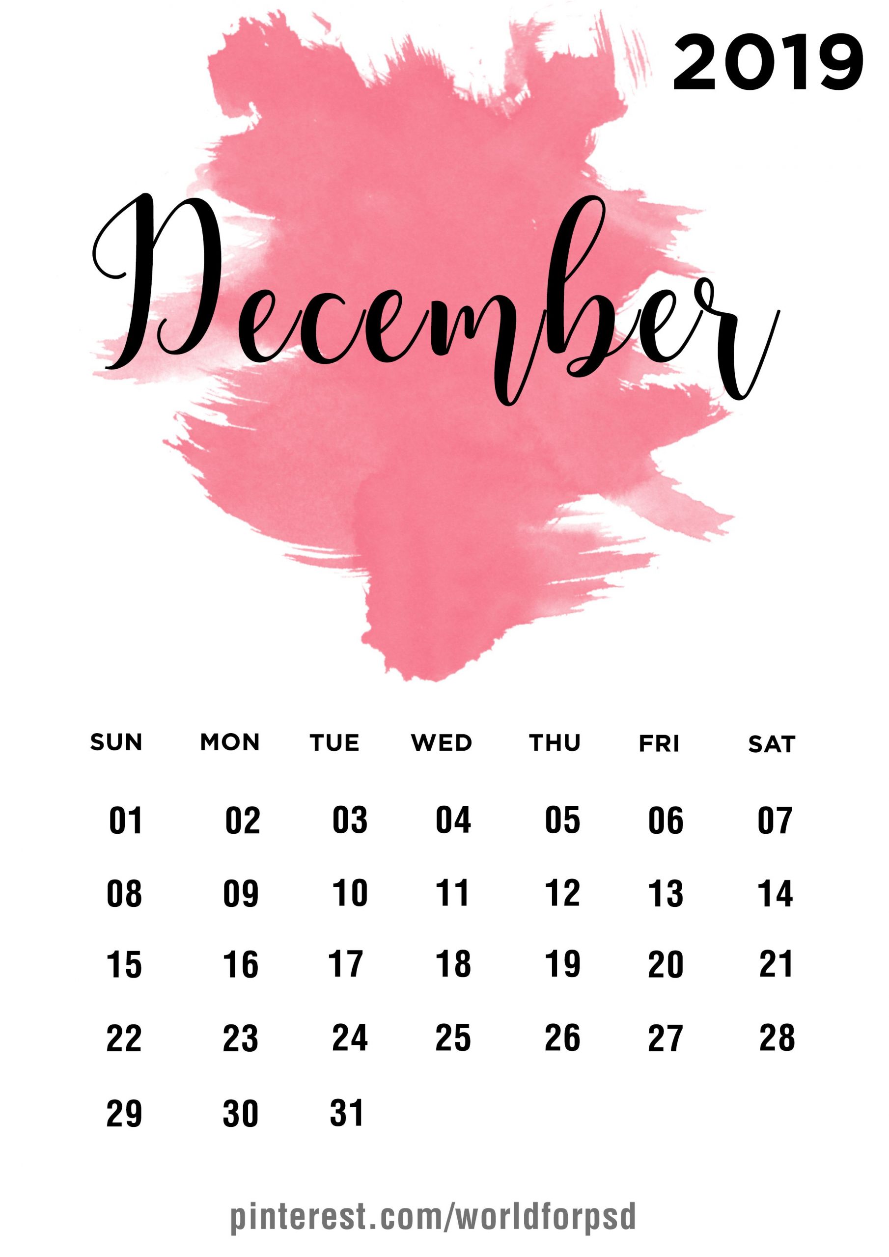 December 2019 Calendar Design #calendar #calendarideas
