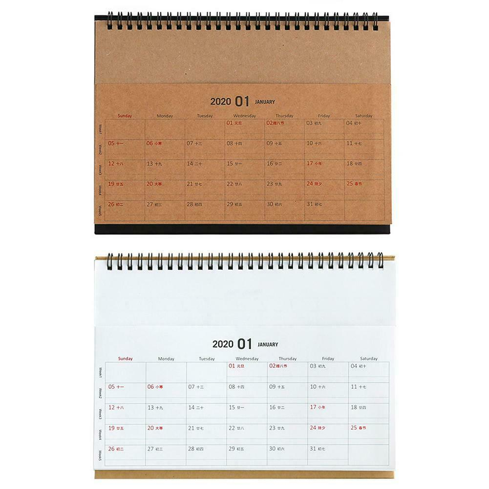 Details About 2020 Desk Pad Calendar Kraft Paper Weekly Monthly Plan Memo  7&quot; X 10&quot; W/ Pocket