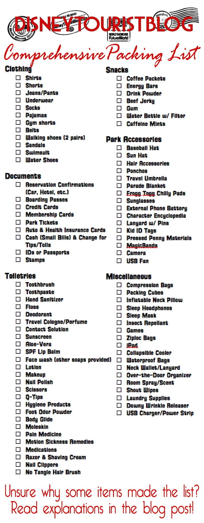 Disney Packing Checklist - Togo.wpart.co
