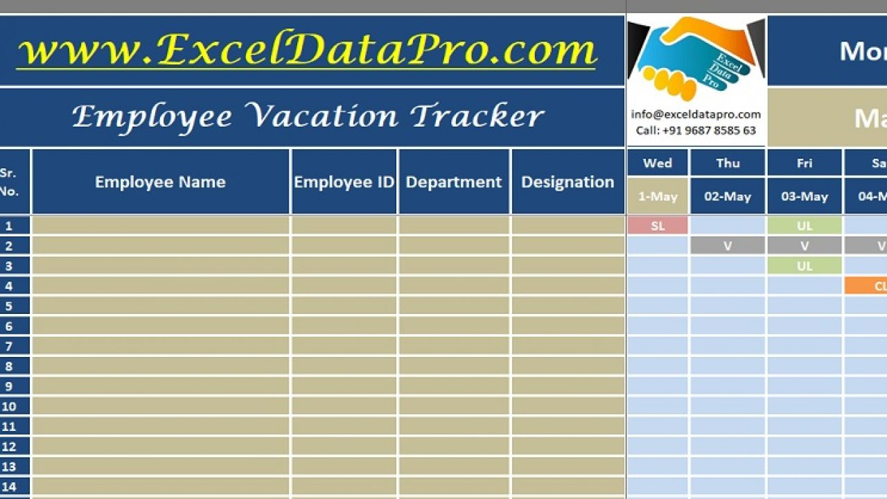 Catch Work Tracker Attendance Calendar Excel 2020 ...