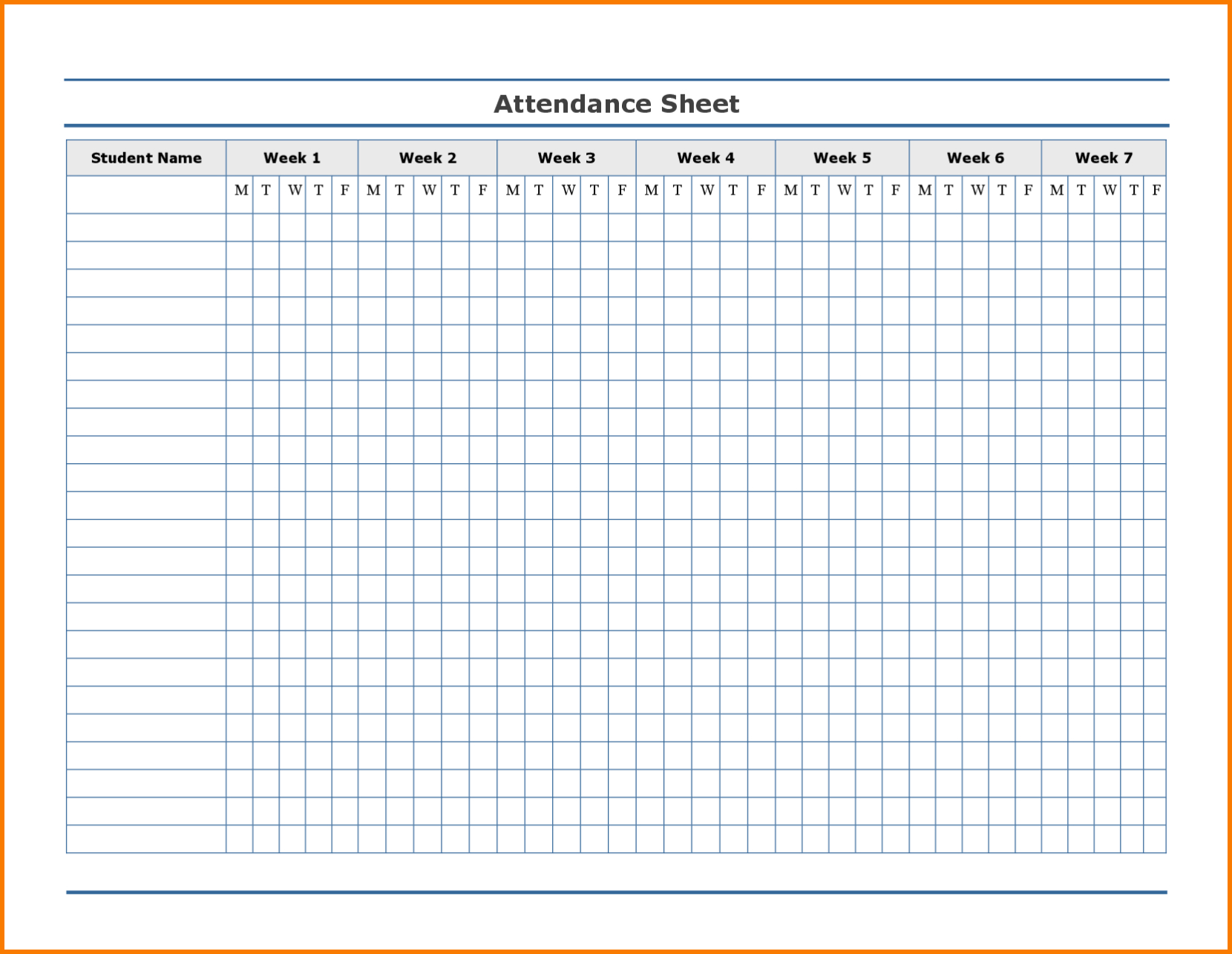 Employee Attendance Record Sheet Printable | Attendance