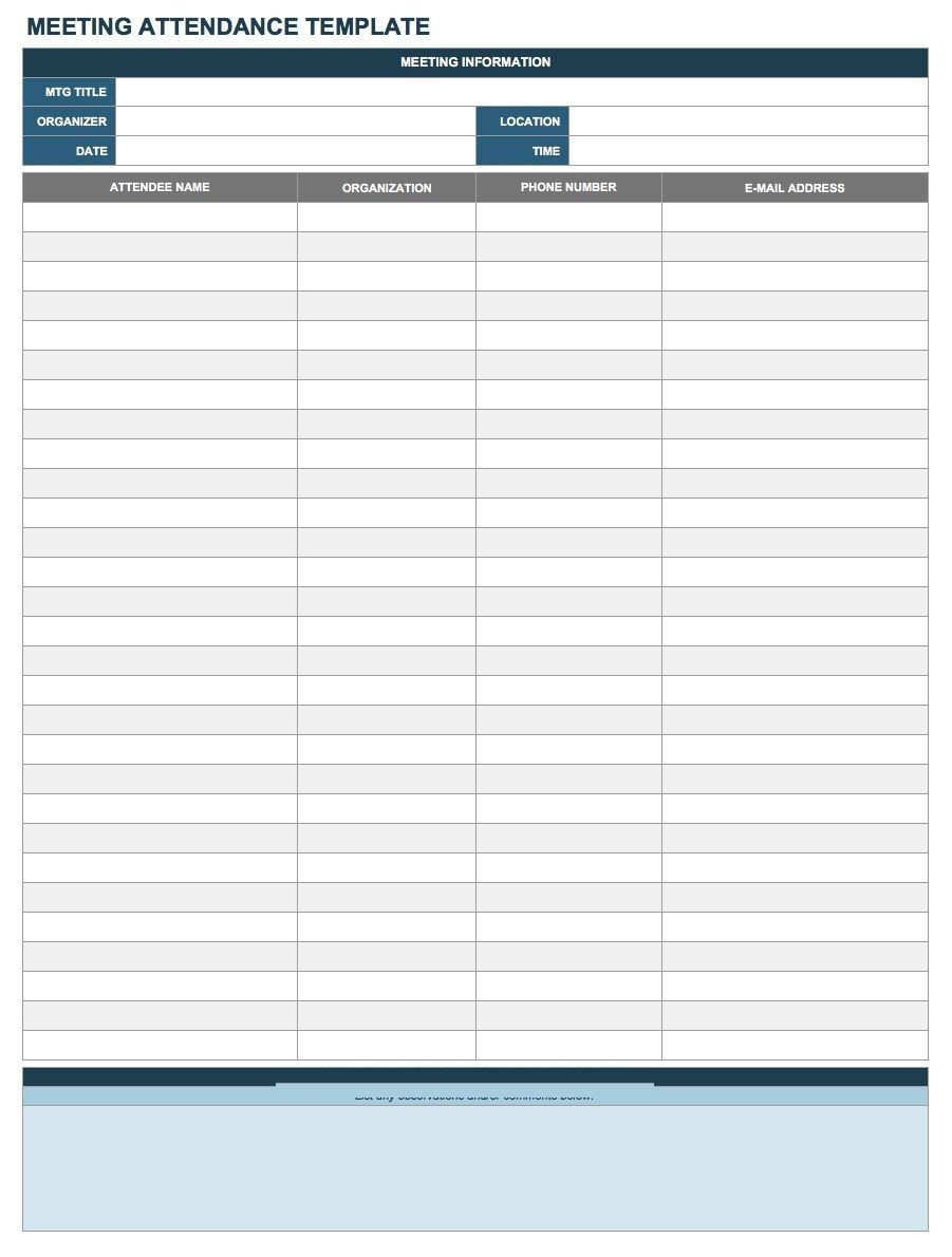 Employee Attendance Sheet Template | Attendance List
