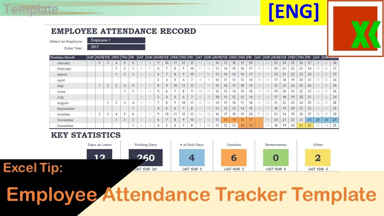 Employee Attendance Tracker Template - Togo.wpart.co