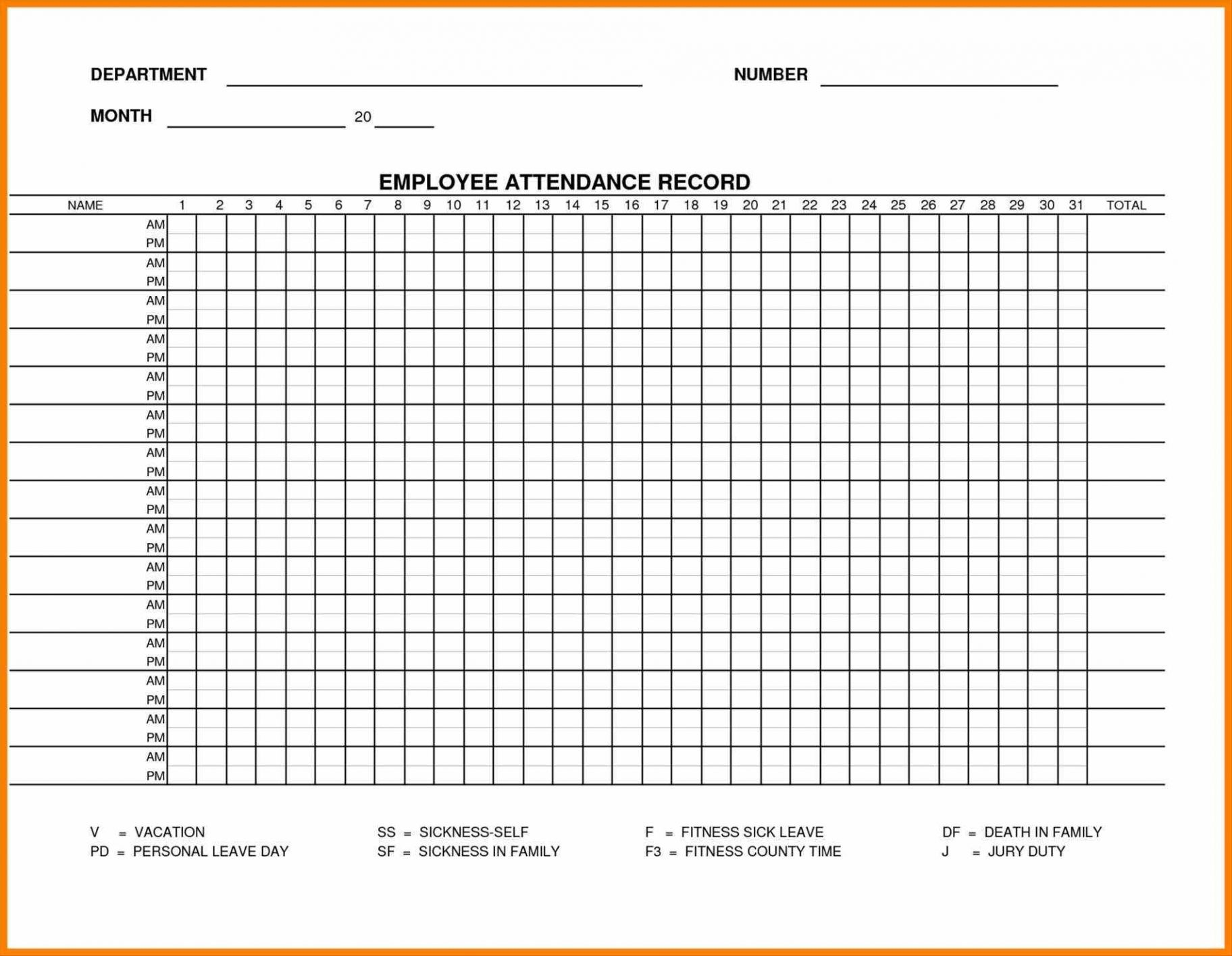 Employee Point System Spreadsheet Of Attendance