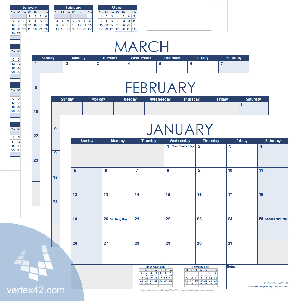 Excel Calendar Template For 2020 And Beyond