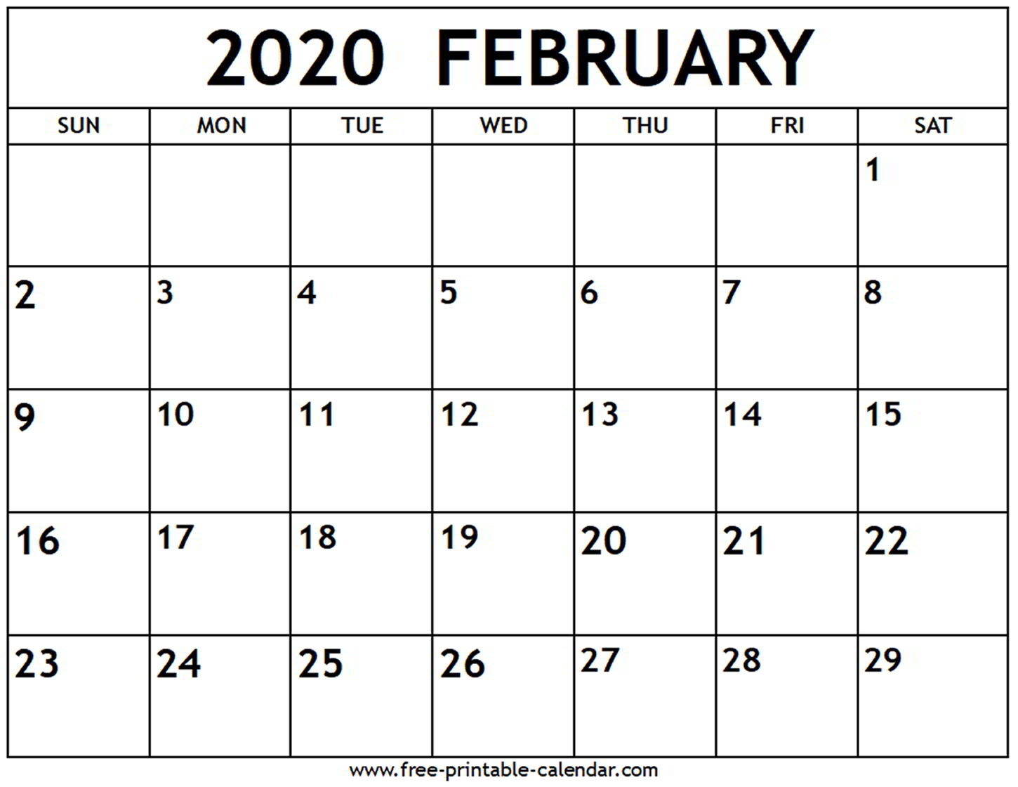 February 2020 Calendar Word - Togo.wpart.co
