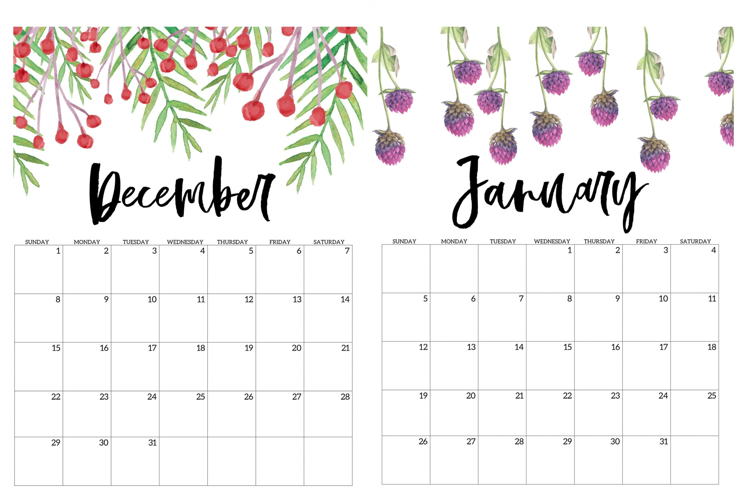 Free Download January 2020 Calendar Wallpapers Top January