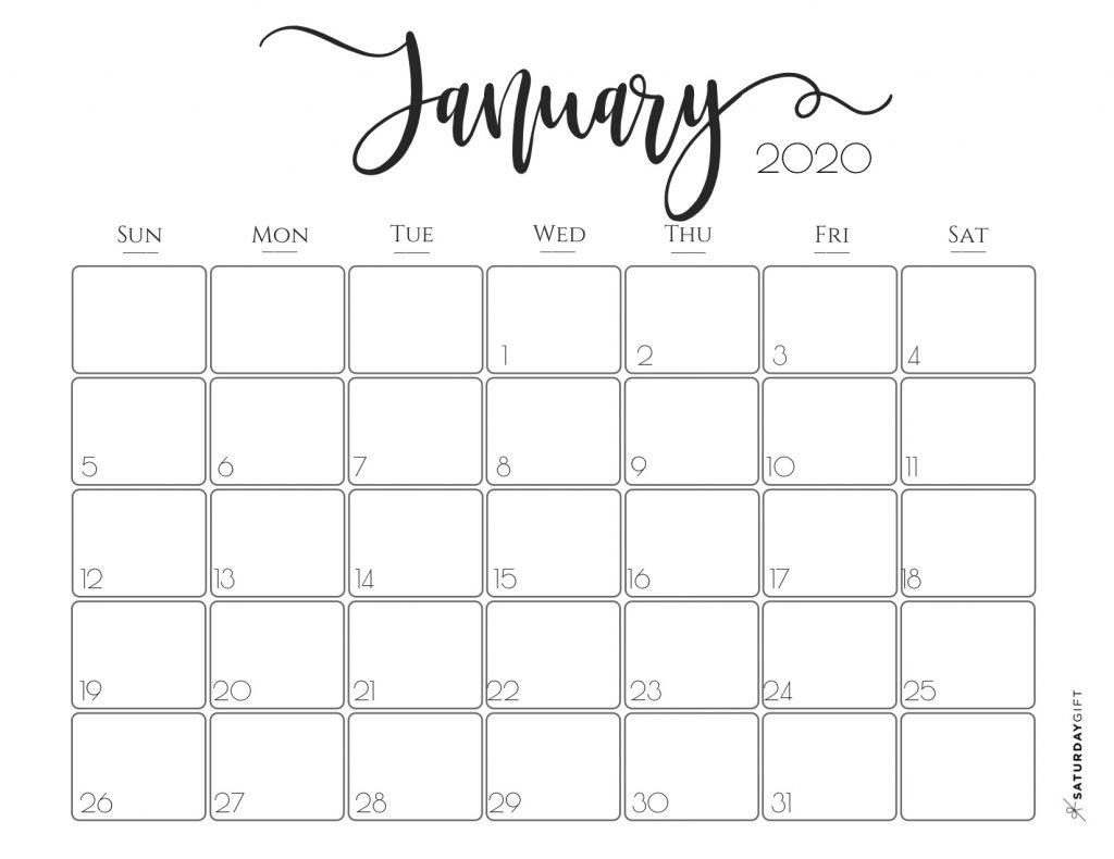 Free January 2020 Calendar Template - Togo.wpart.co