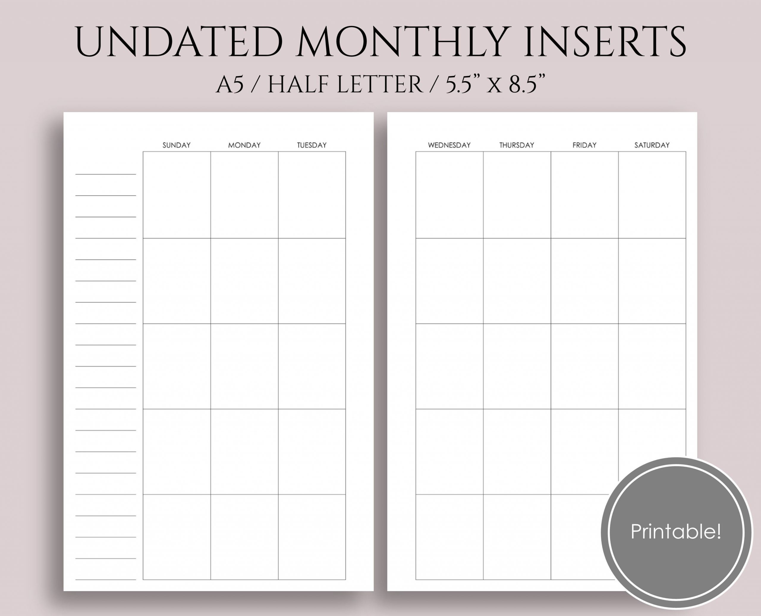 Take Free Half Page Calendar Blank Free Calendar Printables Free Blank