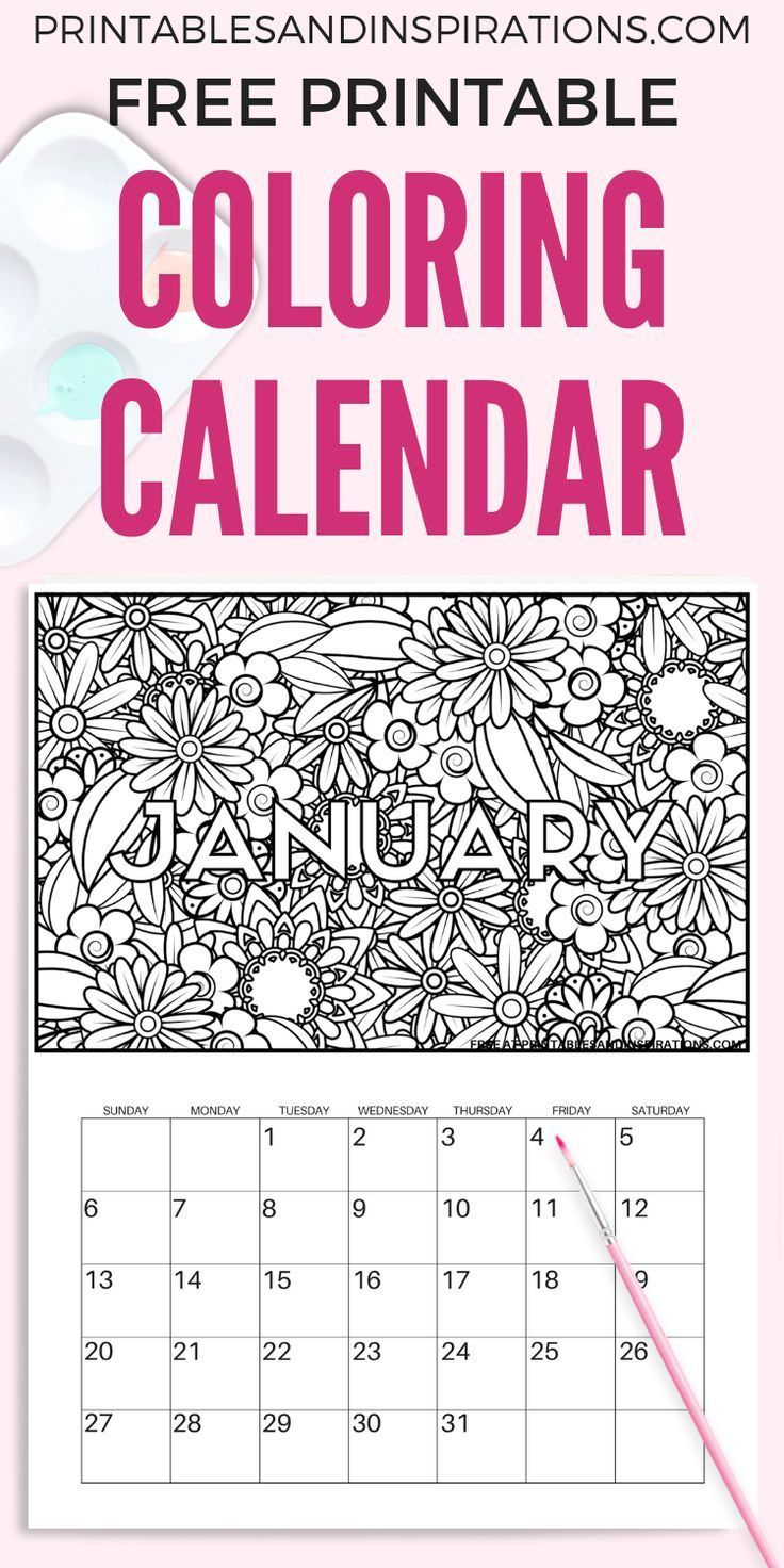 Free Printable 2020 Coloring Calendar Pages | Free Calendar
