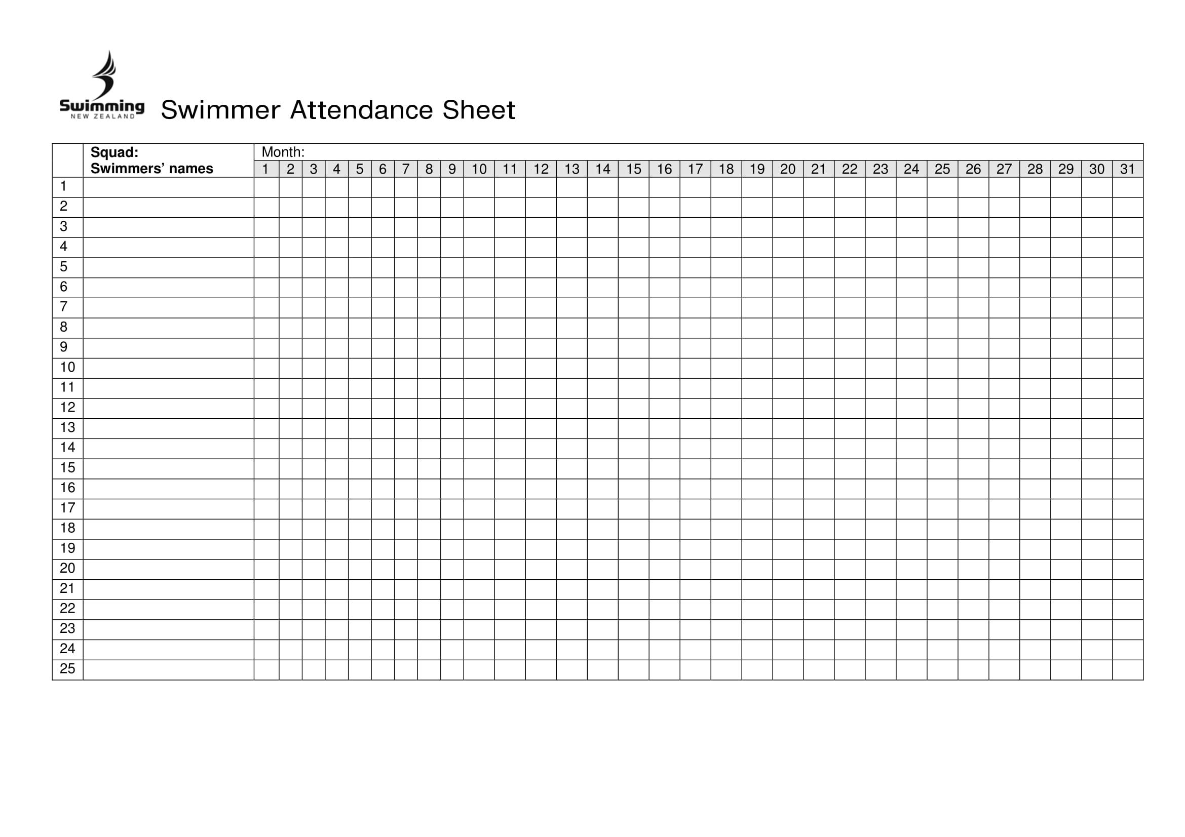 Free Printable Attendance Sheet Excel Pdf, Word, Template