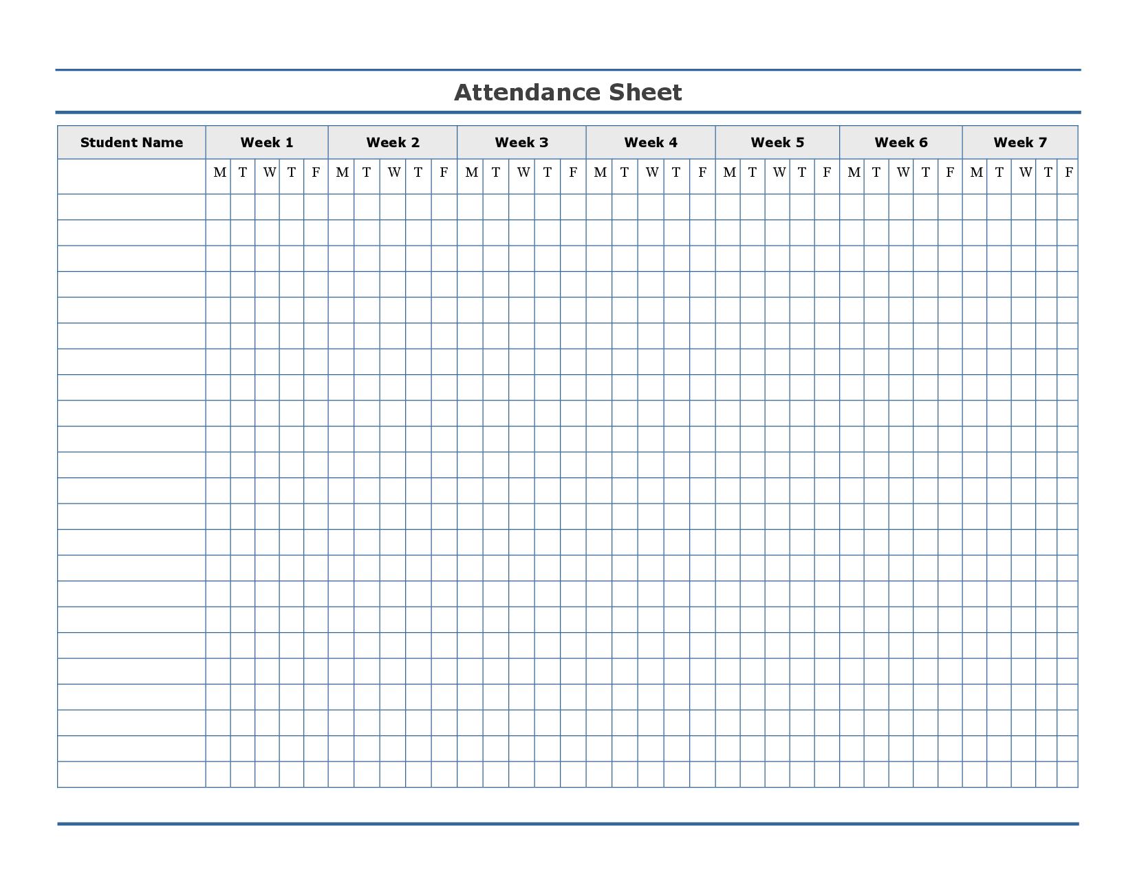 Free Printable Attendance Sheet Template … | Attendance