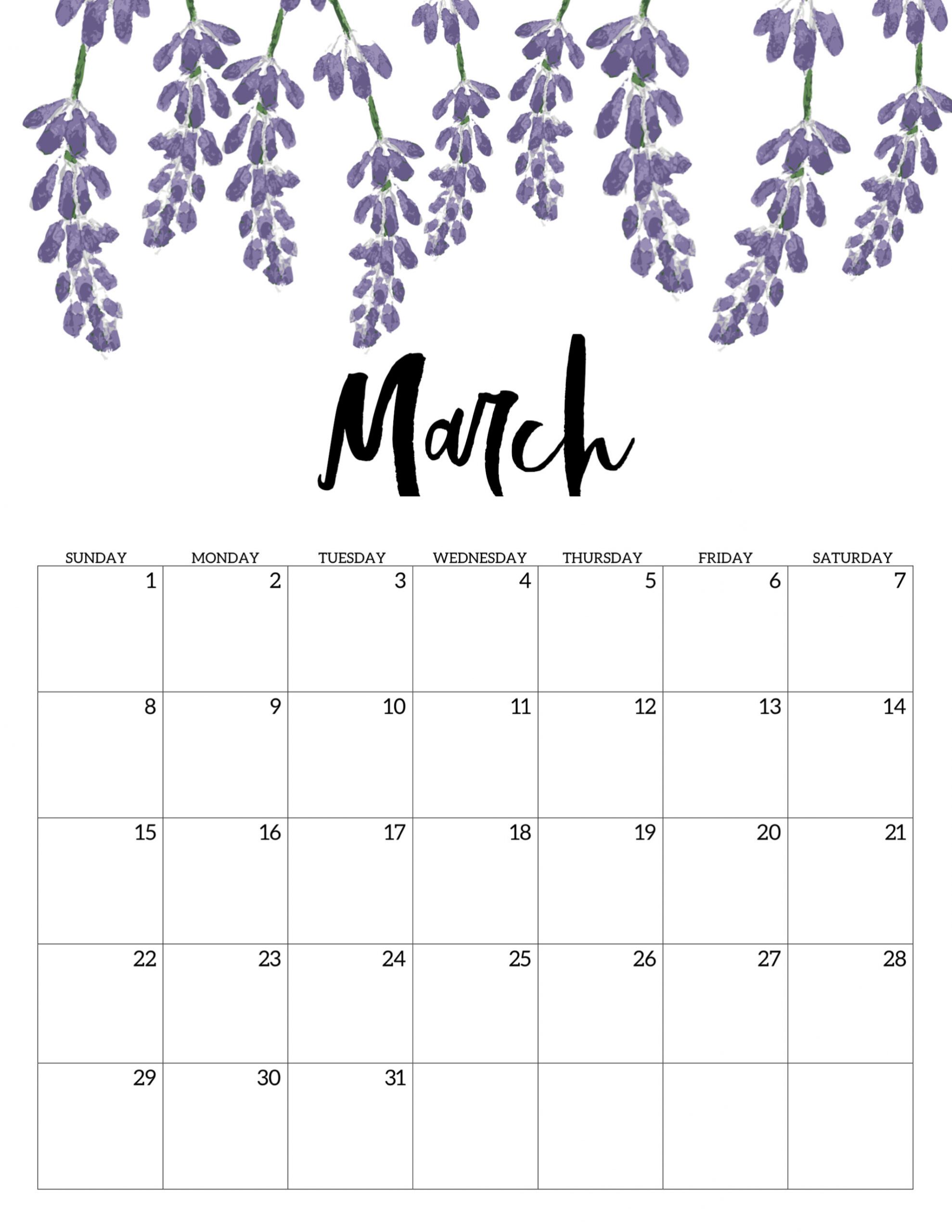 Free Printable Calendar 2020 - Floral - Paper Trail Design