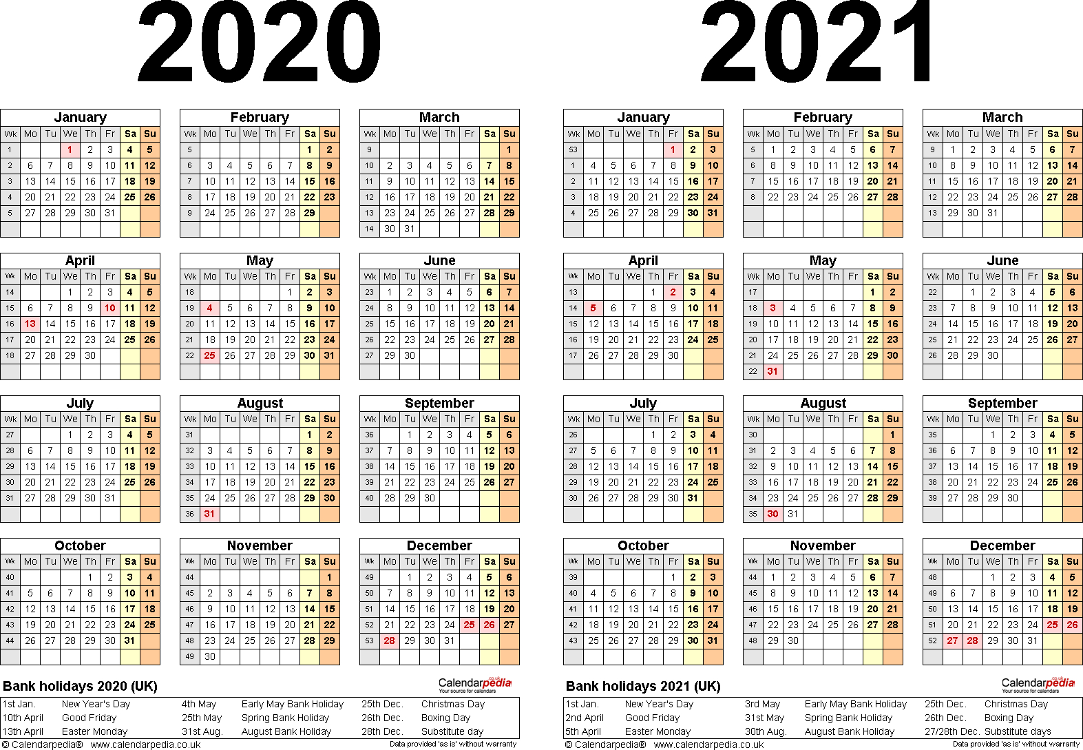 pick 2 year calendar template 2020 2021 calendar printables free blank