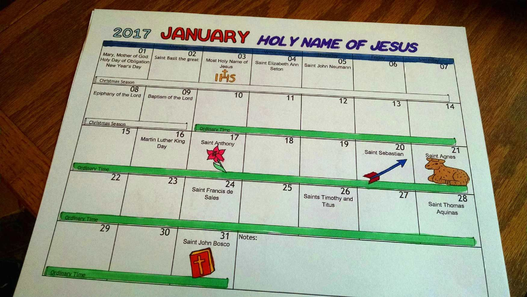 Free Printable Catholic Coloring Calendar 2017 | Calendar