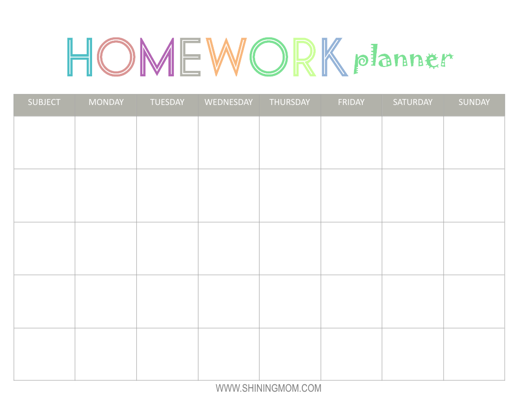 Free Printable: Homework Planner