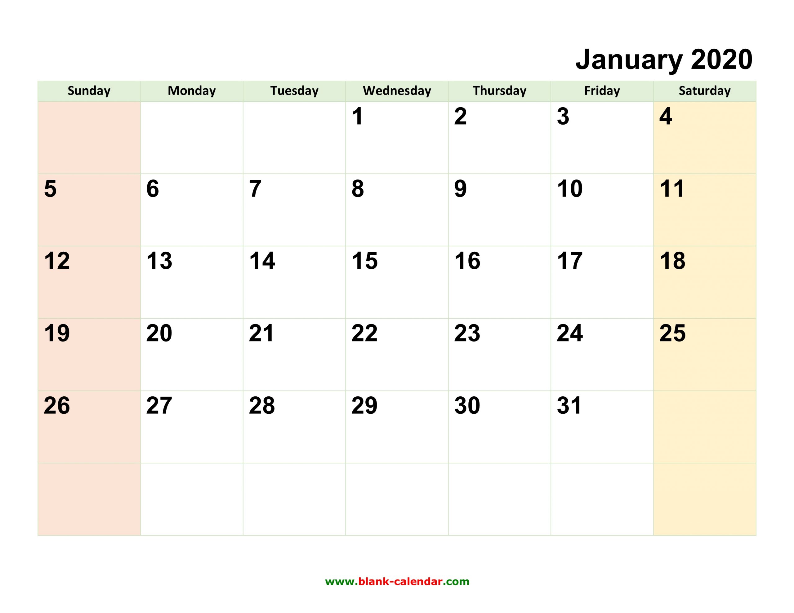 Free Writable Calendar 2020 - Togo.wpart.co